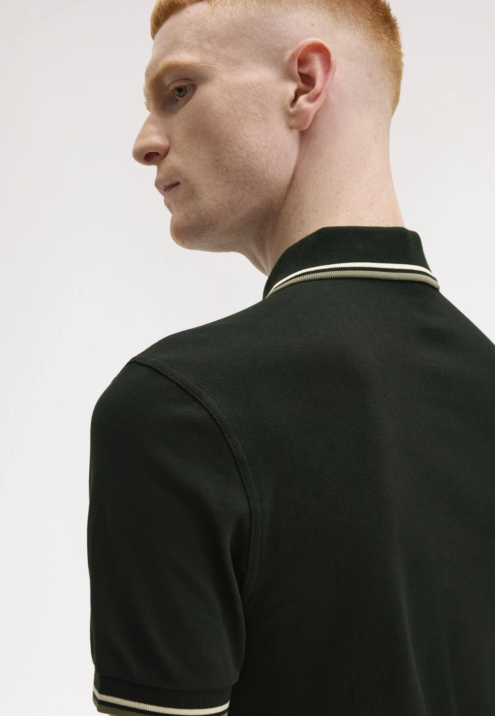 Fred Perry - Twin Tipped Night Green/Light Ecru/Olive Mint - Polo