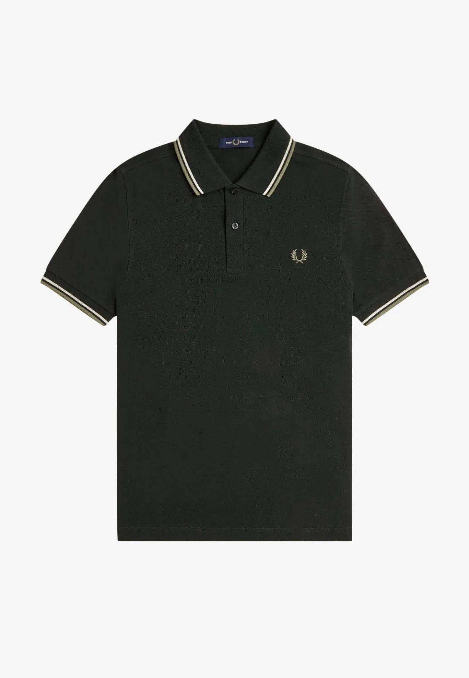 Fred Perry - Twin Tipped Night Green/Light Ecru/Olive Mint - Polo