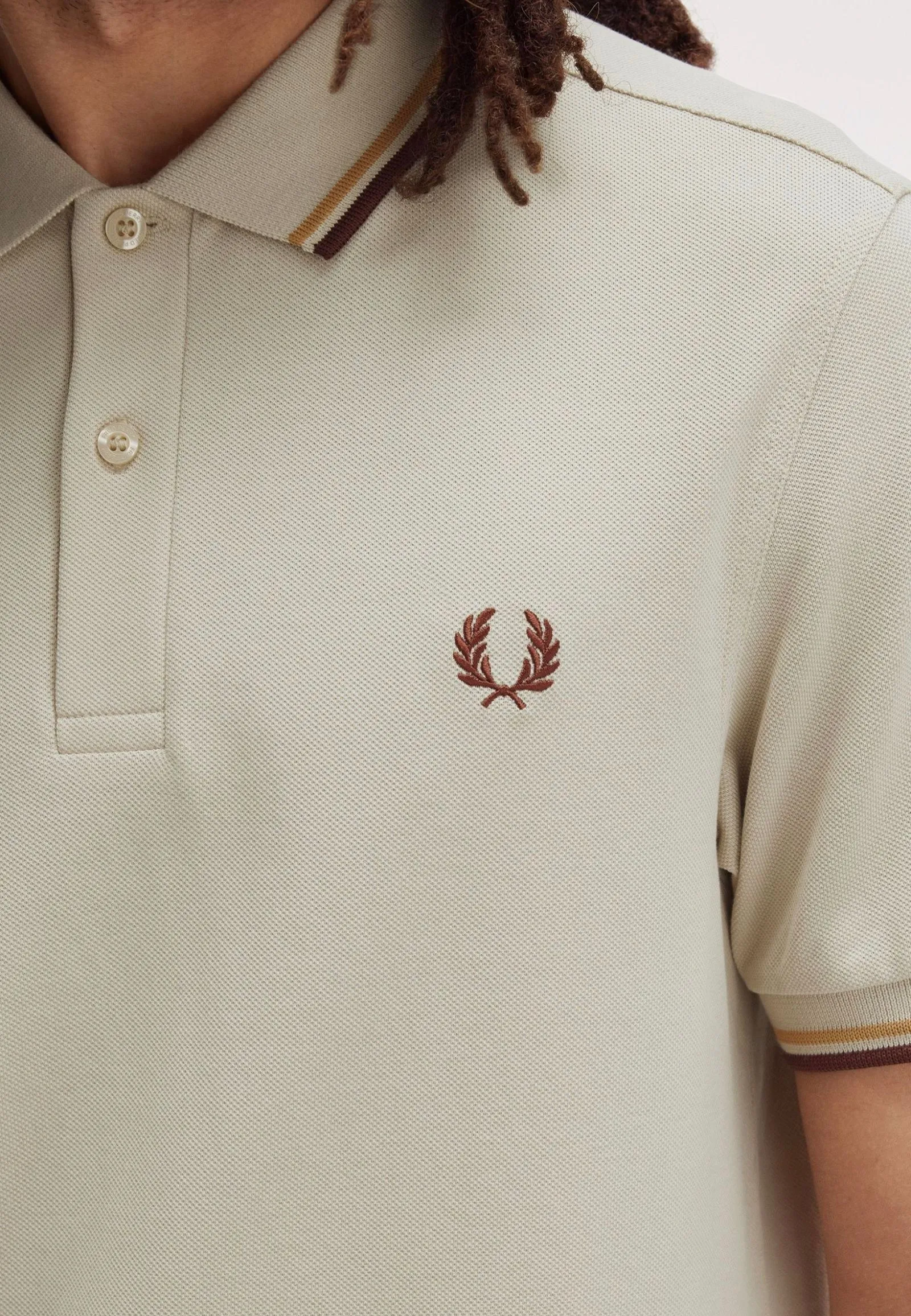 Fred Perry - Twin Tipped Oatmeal/Honeycomb/Whisky Brown - Polo