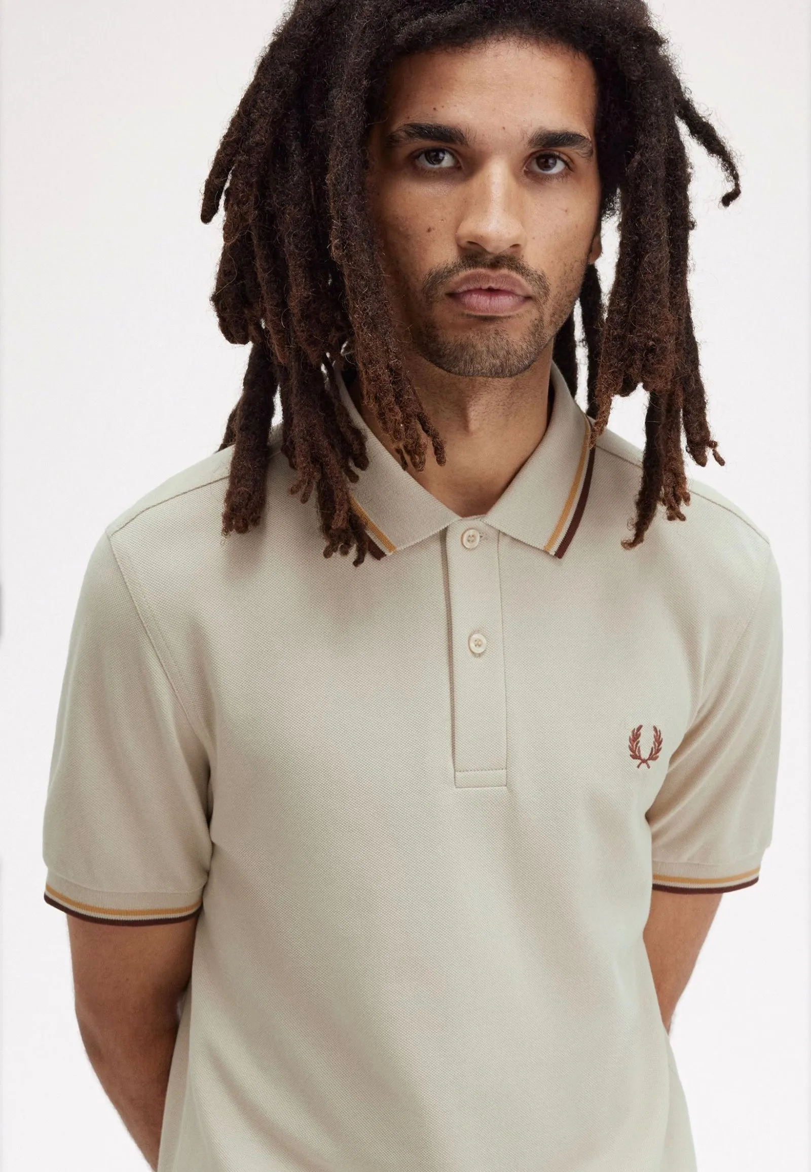 Fred Perry - Twin Tipped Oatmeal/Honeycomb/Whisky Brown - Polo