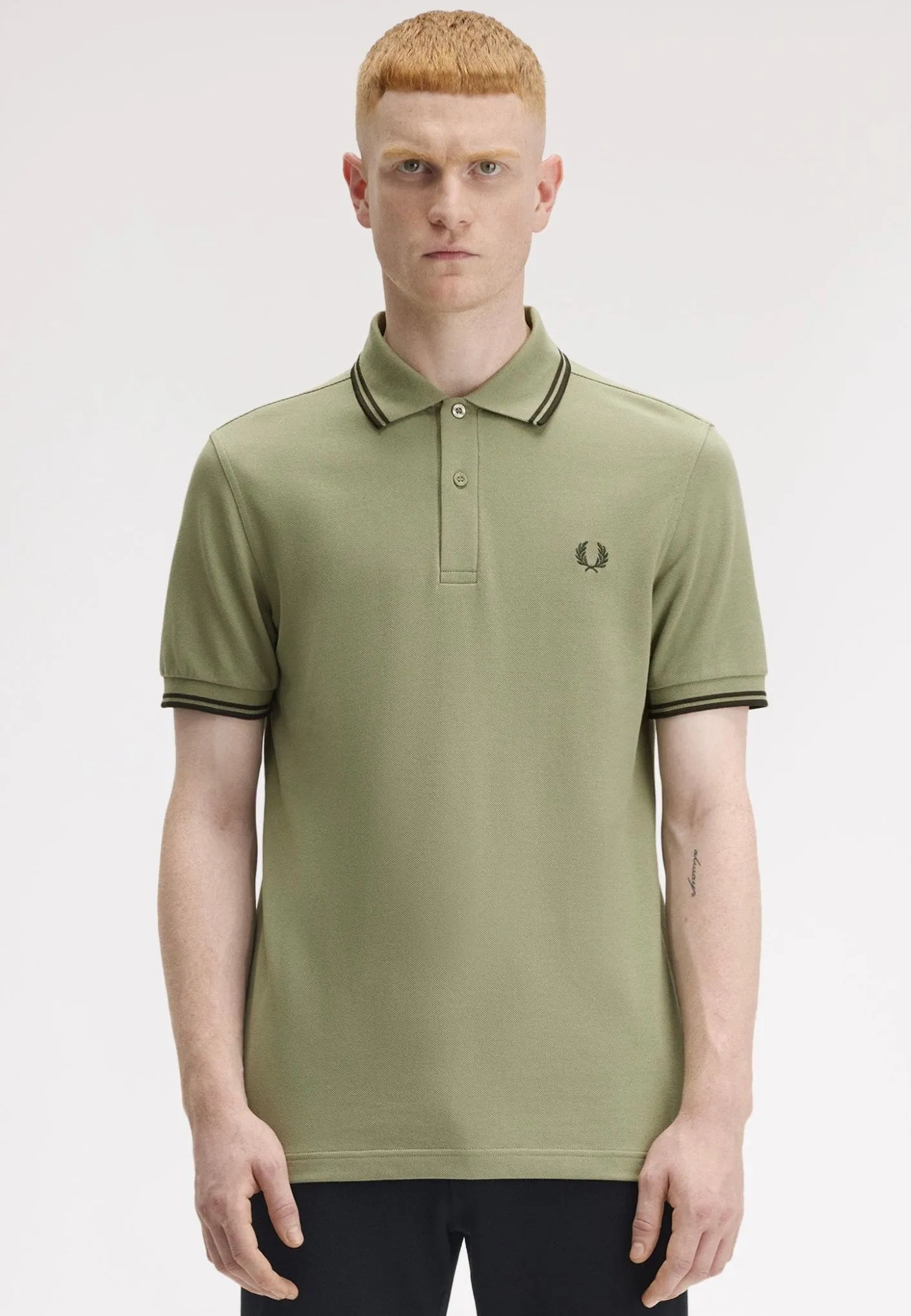 Fred Perry - Twin Tipped Olive Mint/Night Green/Night Green - Polo