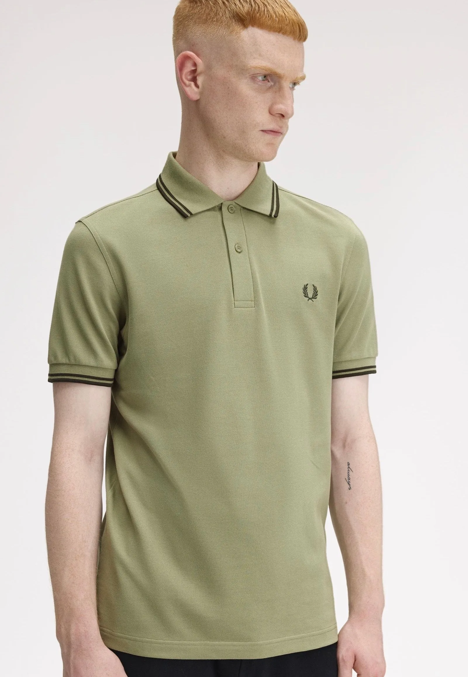Fred Perry - Twin Tipped Olive Mint/Night Green/Night Green - Polo