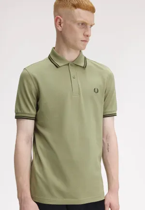 Fred Perry - Twin Tipped Olive Mint/Night Green/Night Green - Polo