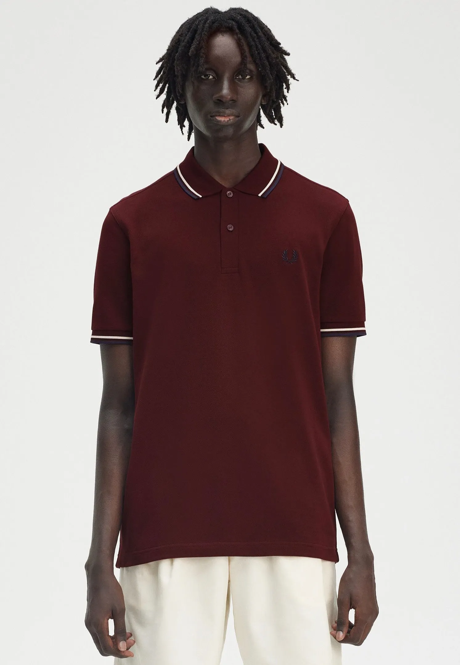Fred Perry - Twin Tipped Oxblood/Ecru/Tennis Blue - Polo