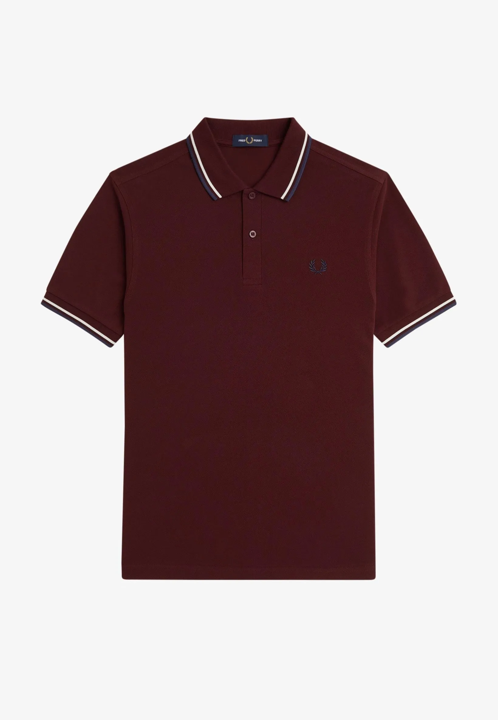 Fred Perry - Twin Tipped Oxblood/Ecru/Tennis Blue - Polo