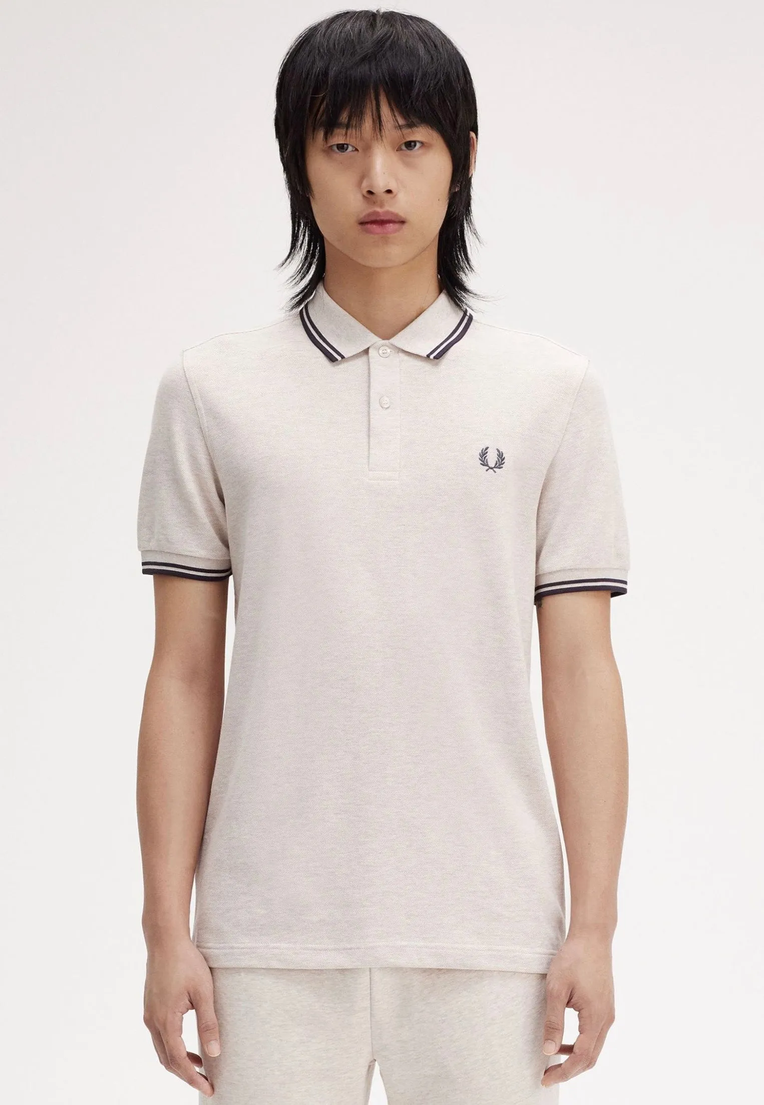 Fred Perry - Twin Tipped Porridge Marl/Anchor Grey/Anchor Grey - Polo