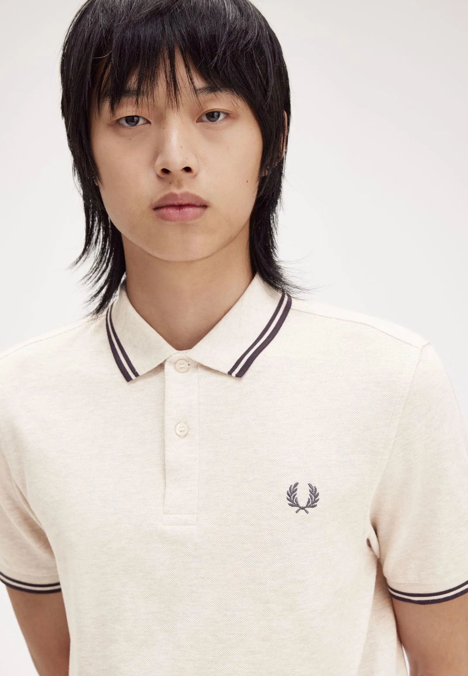 Fred Perry - Twin Tipped Porridge Marl/Anchor Grey/Anchor Grey - Polo