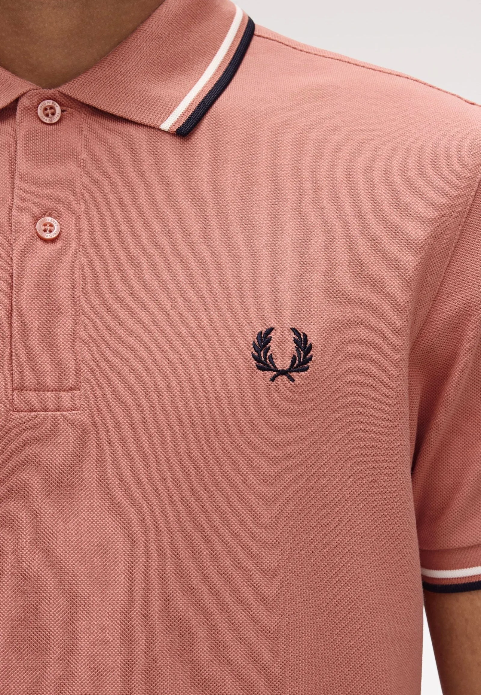 Fred Perry - Twin Tipped Puttypink/Ecru/Navy - Polo