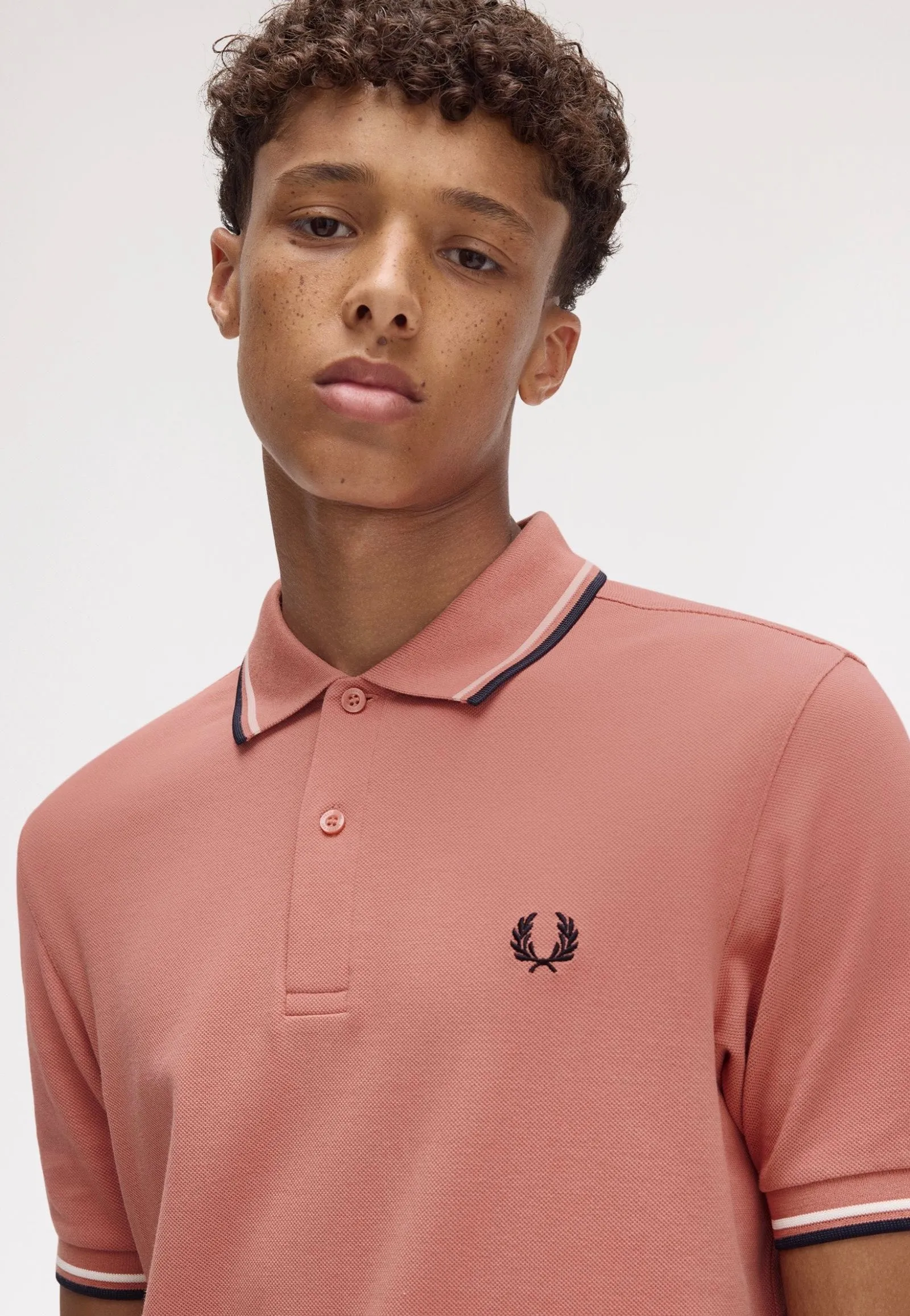 Fred Perry - Twin Tipped Puttypink/Ecru/Navy - Polo