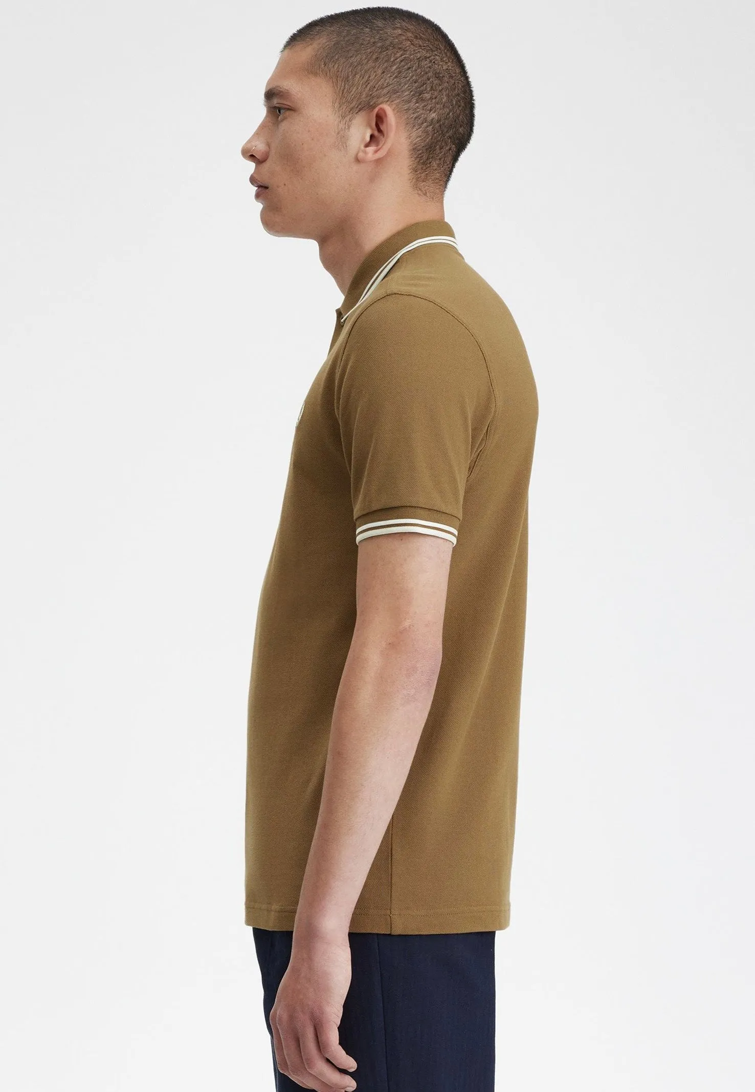Fred Perry - Twin Tipped Shaded Stone/Snow White/Ecru - Polo