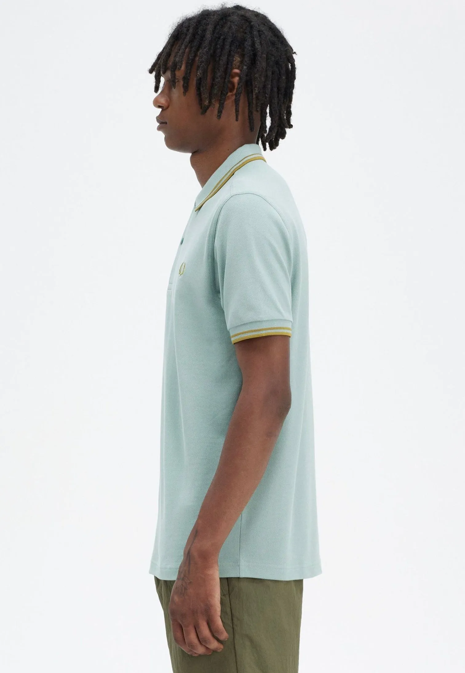 Fred Perry - Twin Tipped Silver Blue/Dark Caramel - Polo