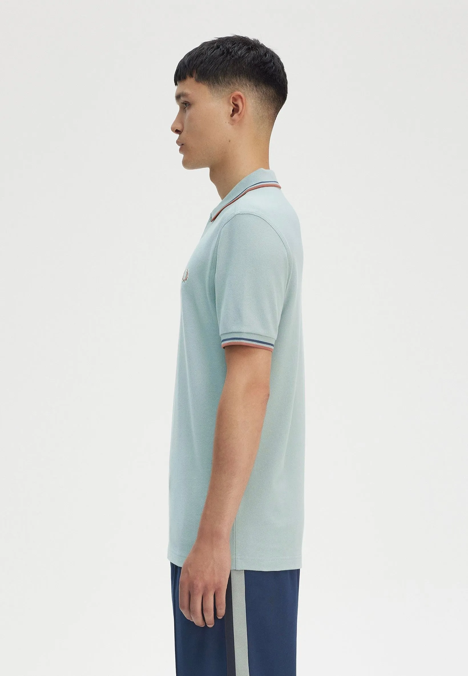 Fred Perry - Twin Tipped Silver Blue/Tennis Blue/Cinnamon - Polo