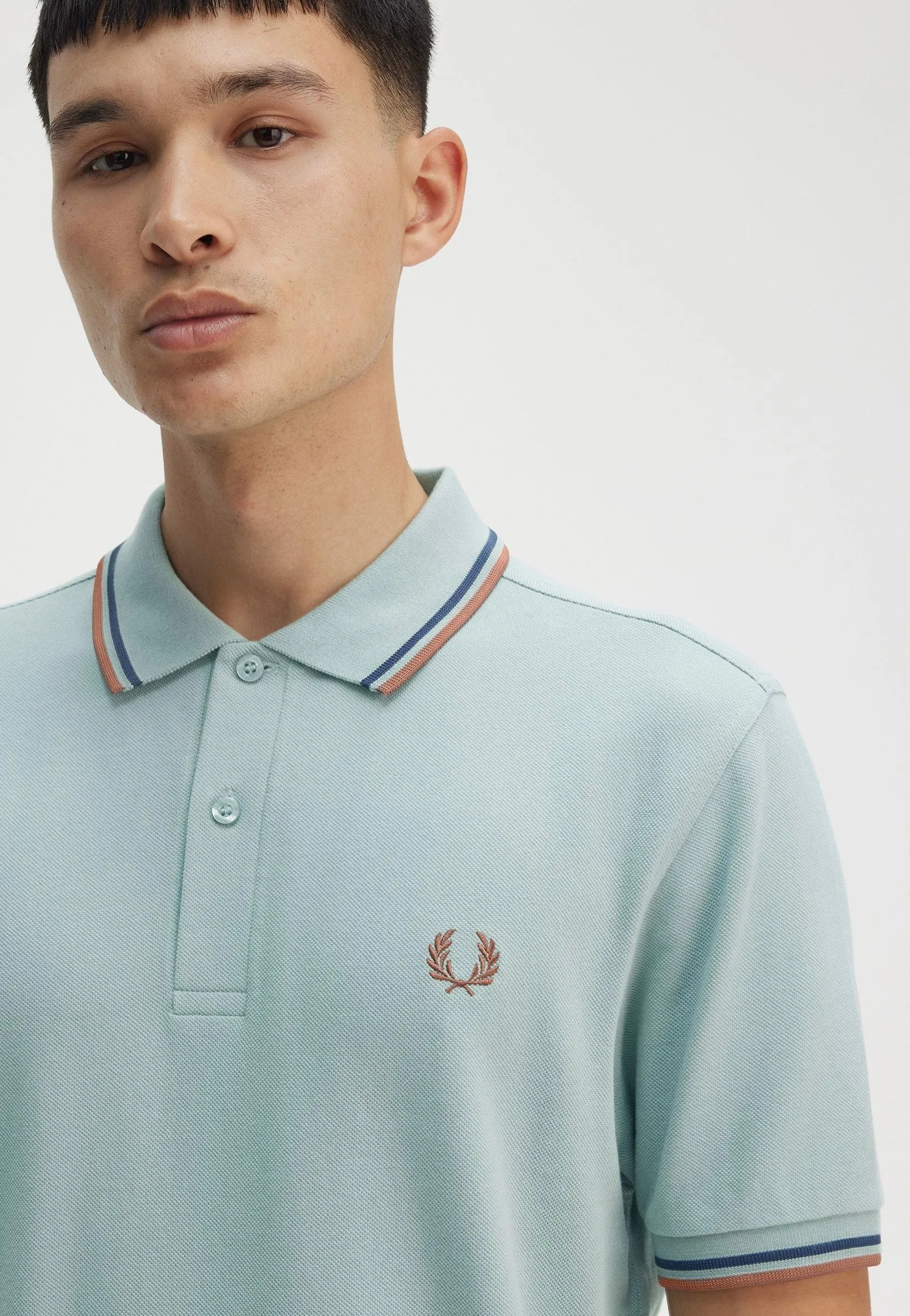 Fred Perry - Twin Tipped Silver Blue/Tennis Blue/Cinnamon - Polo