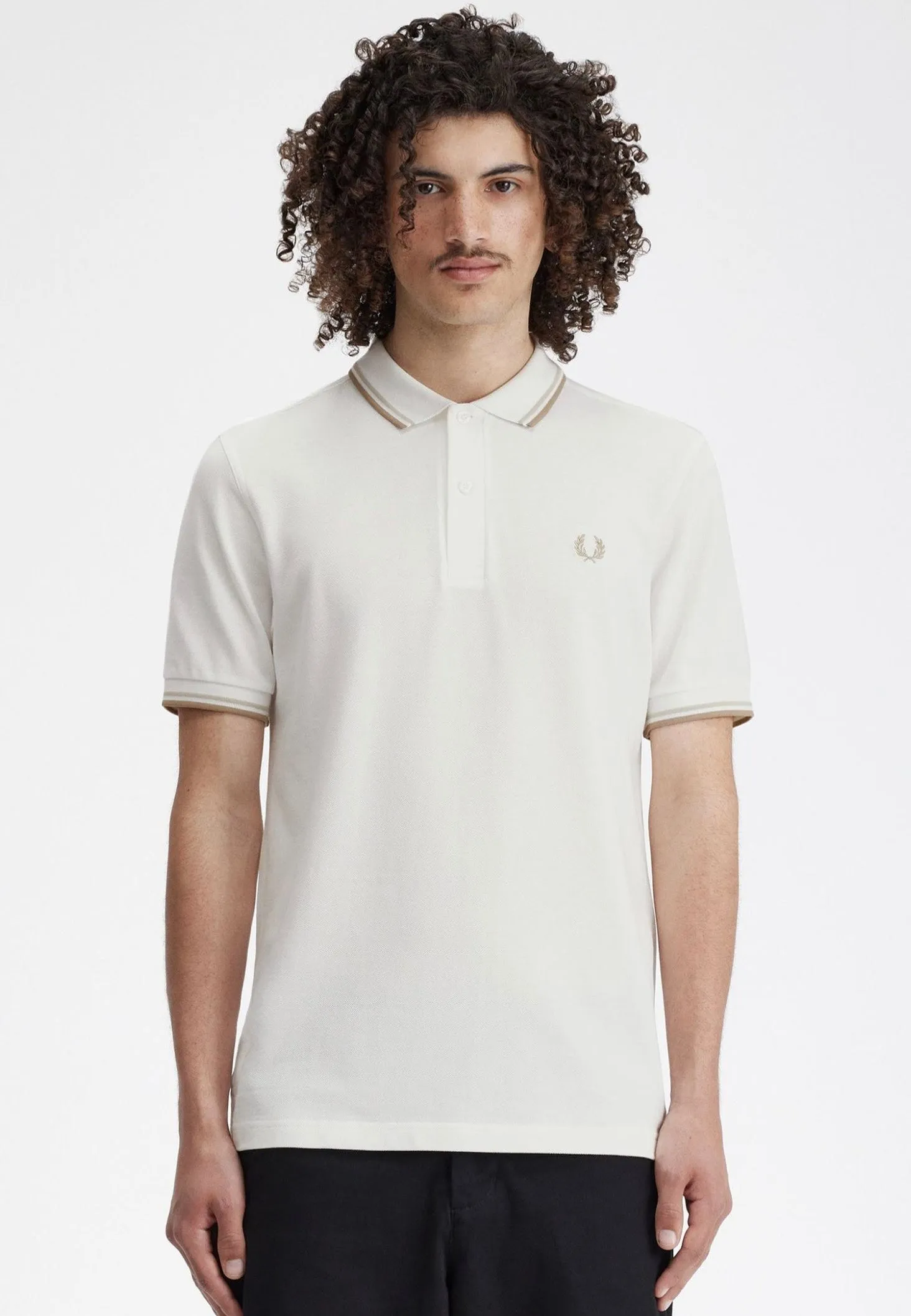 Fred Perry - Twin Tipped Snow White/Oatmeal/Warm Stone - Polo