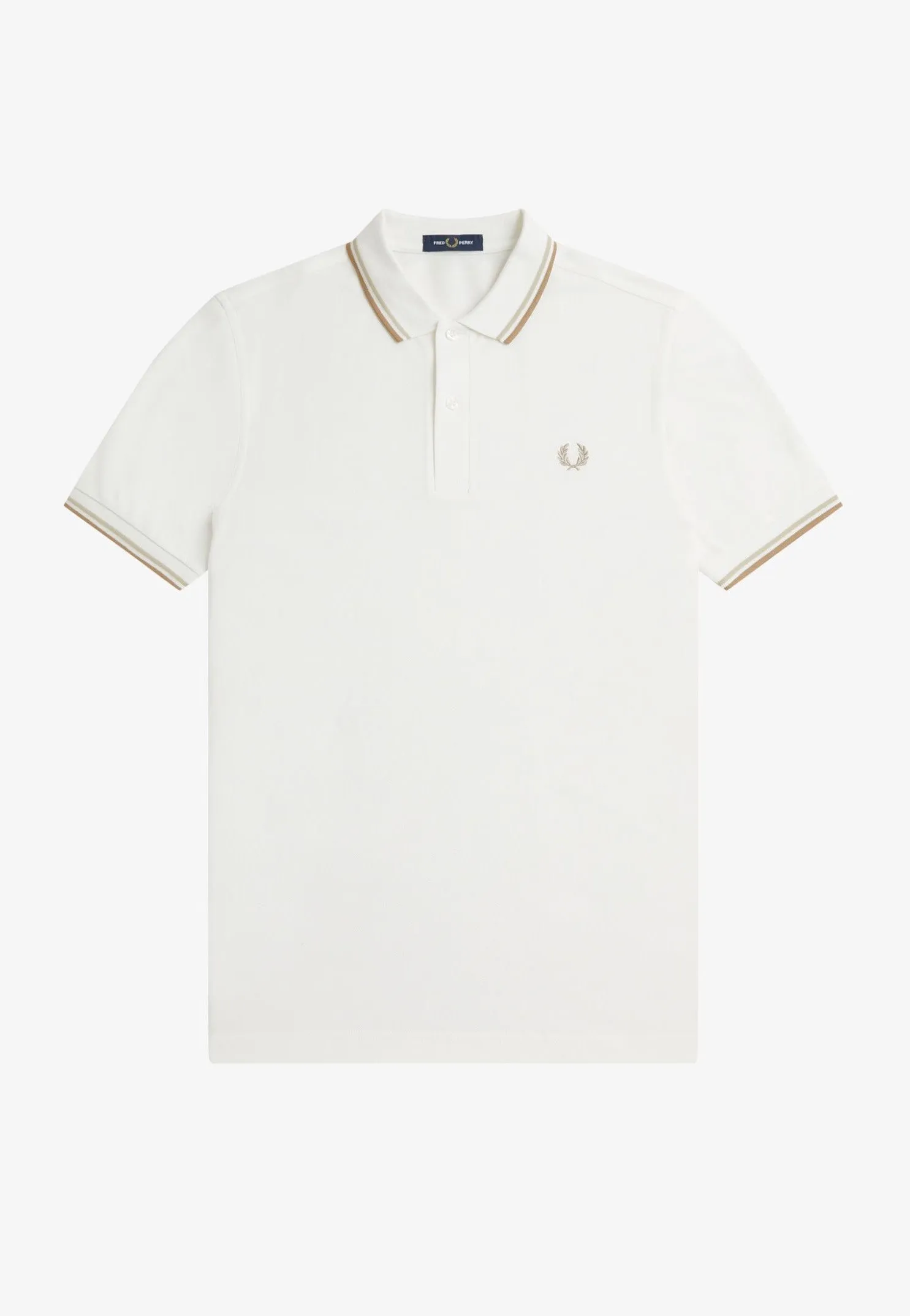 Fred Perry - Twin Tipped Snow White/Oatmeal/Warm Stone - Polo