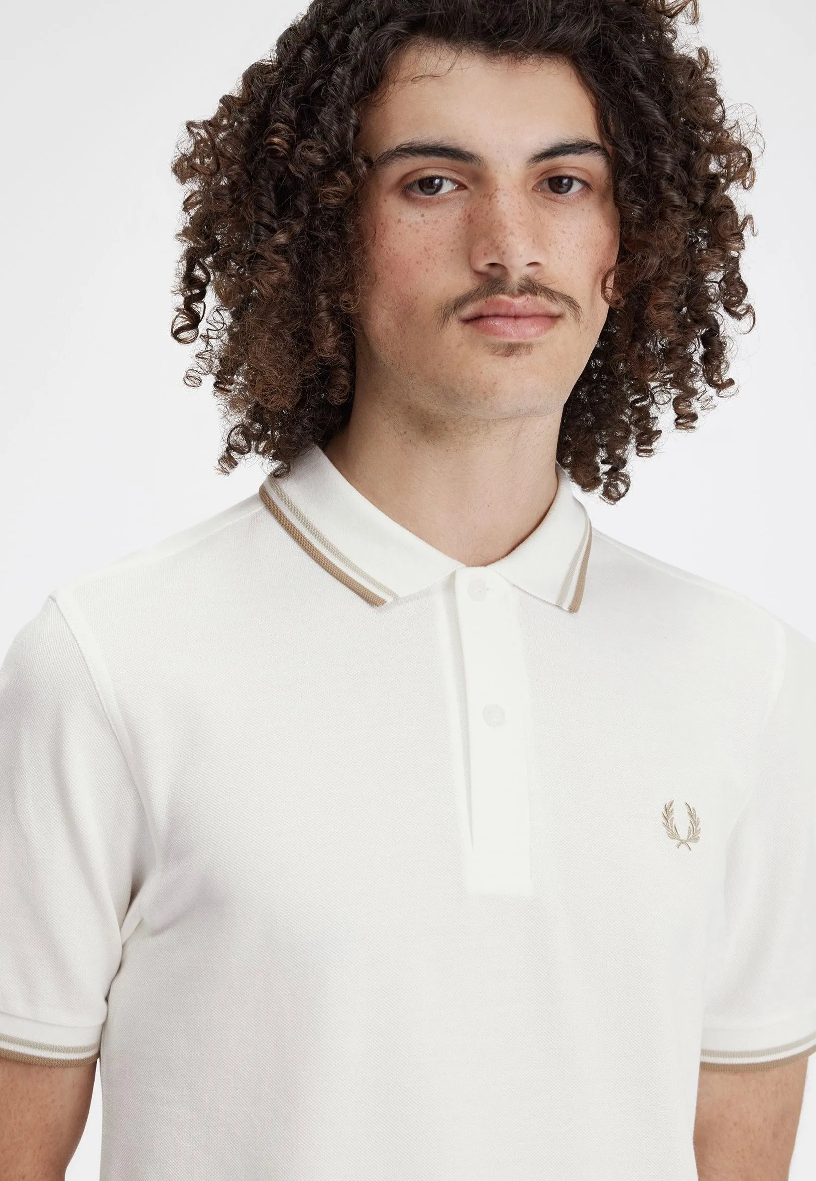 Fred Perry - Twin Tipped Snow White/Oatmeal/Warm Stone - Polo