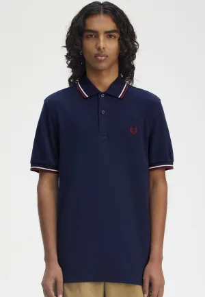 Fred Perry - Twin Tipped Tennis Blue/Ecru/Oxblood - Polo