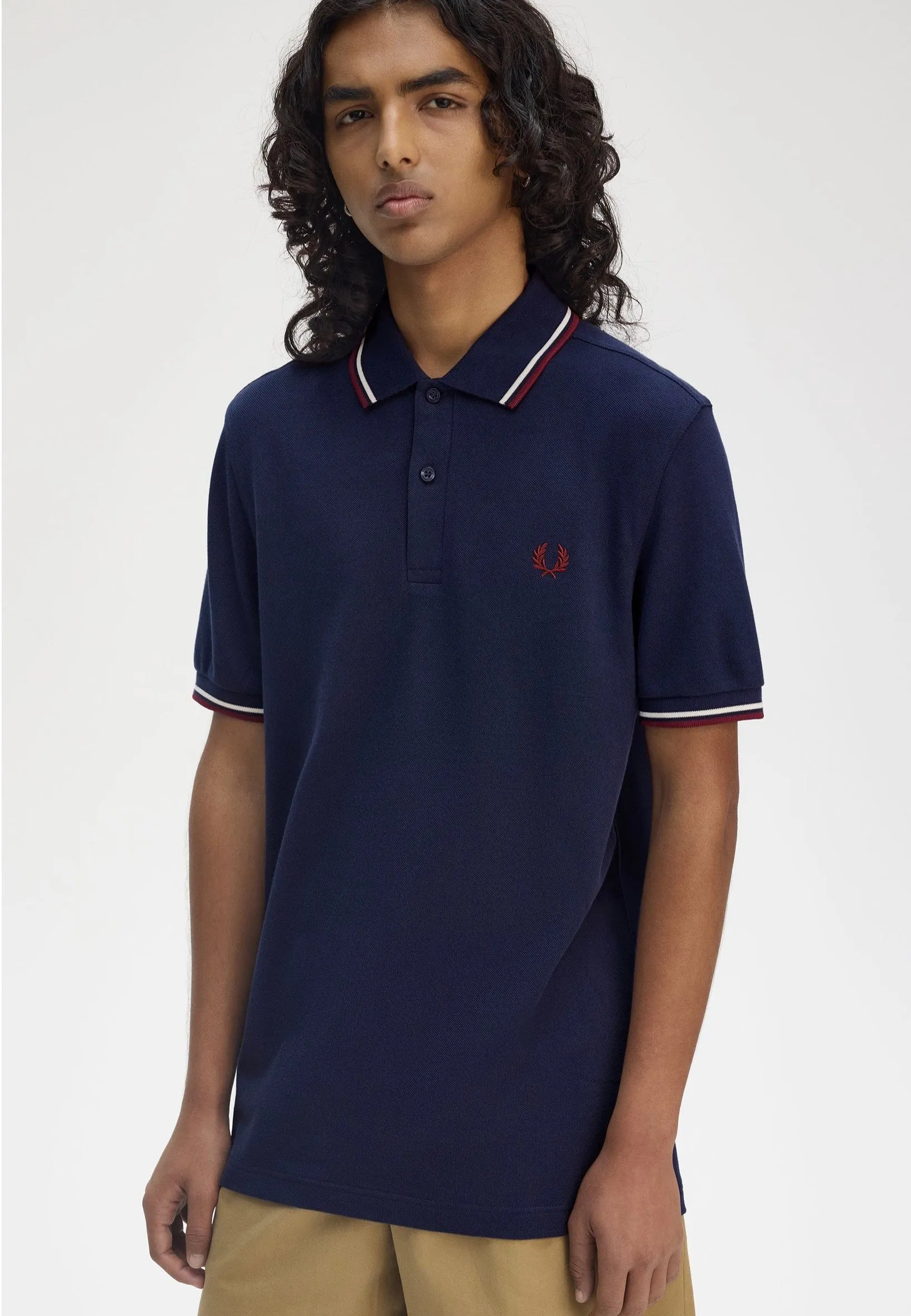 Fred Perry - Twin Tipped Tennis Blue/Ecru/Oxblood - Polo