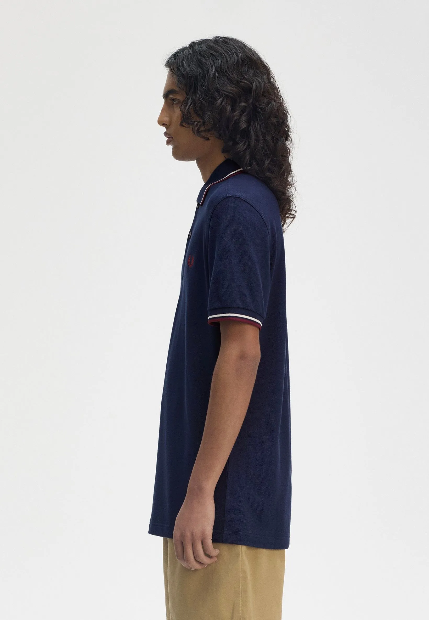 Fred Perry - Twin Tipped Tennis Blue/Ecru/Oxblood - Polo