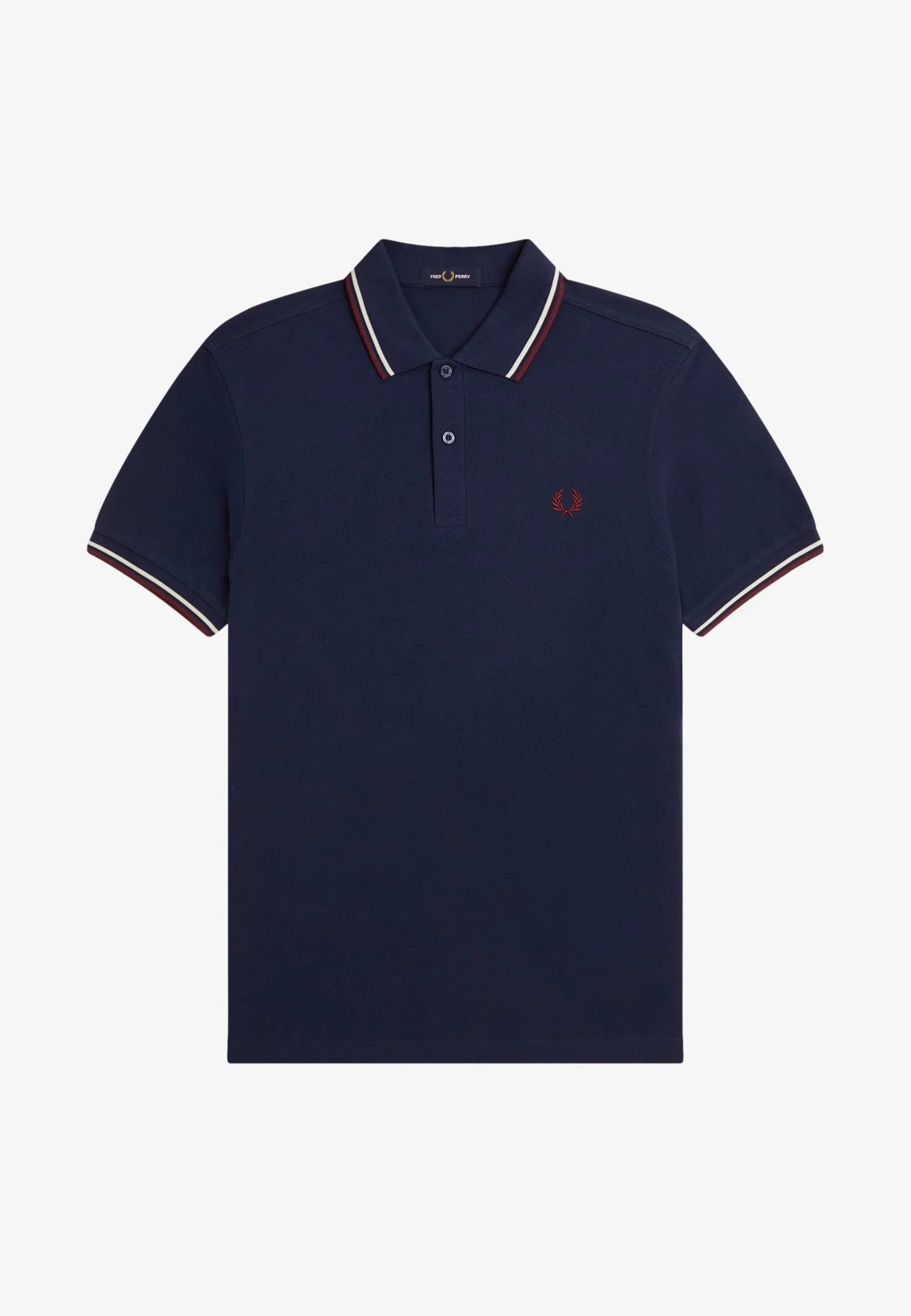 Fred Perry - Twin Tipped Tennis Blue/Ecru/Oxblood - Polo