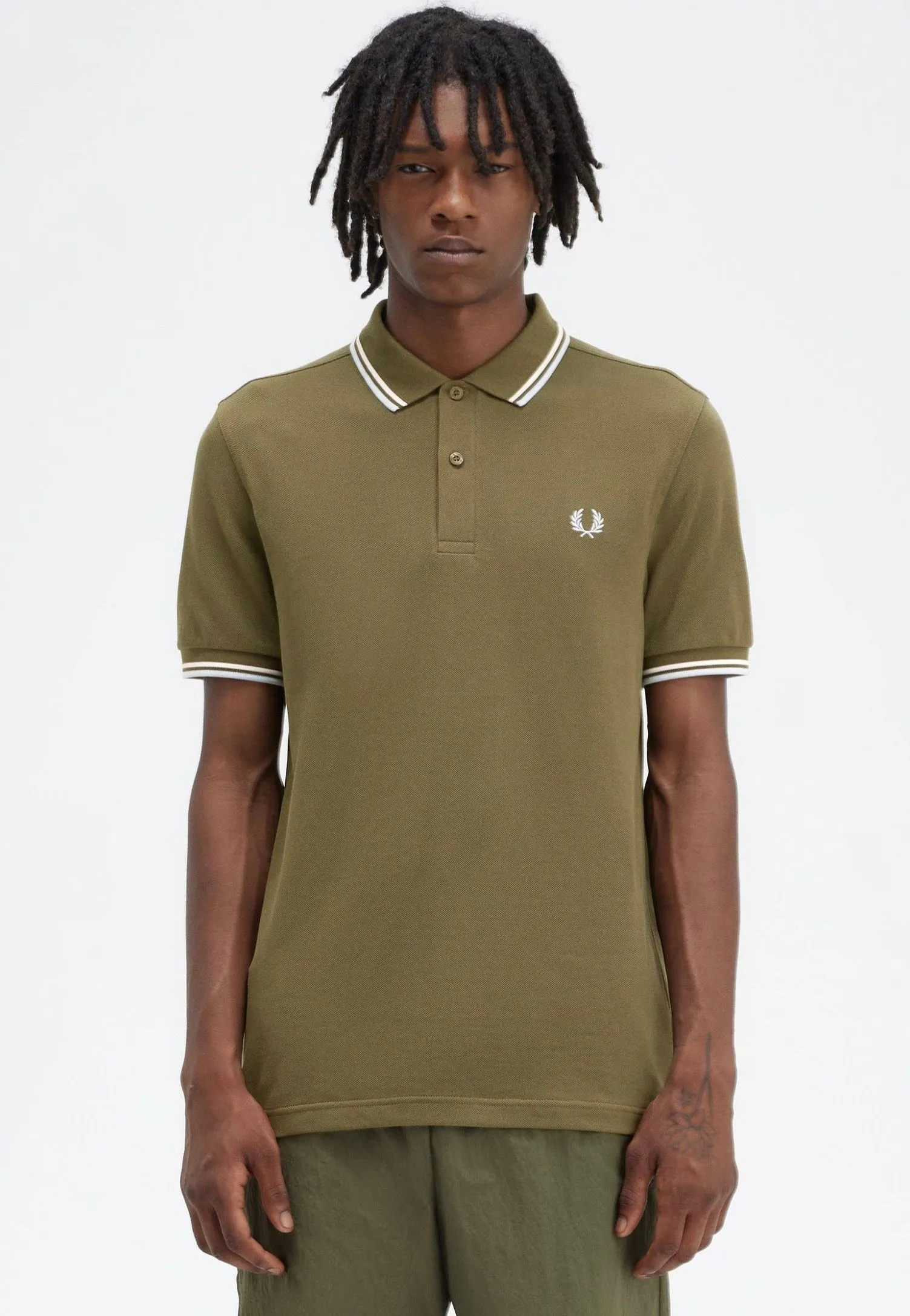 Fred Perry - Twin Tipped Uniform Green/Snow White/Light Ice - Polo