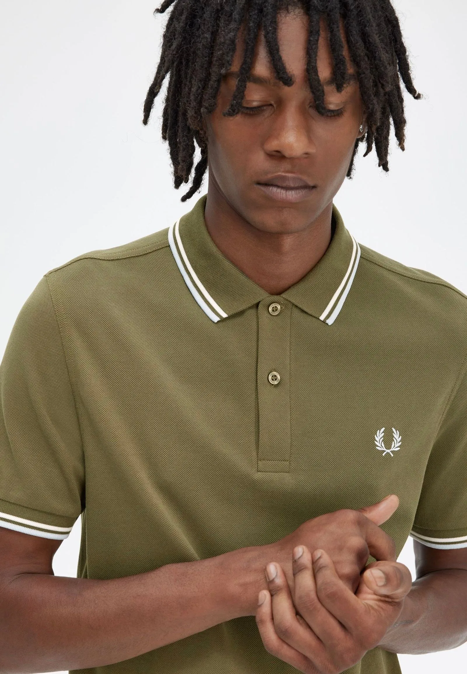 Fred Perry - Twin Tipped Uniform Green/Snow White/Light Ice - Polo