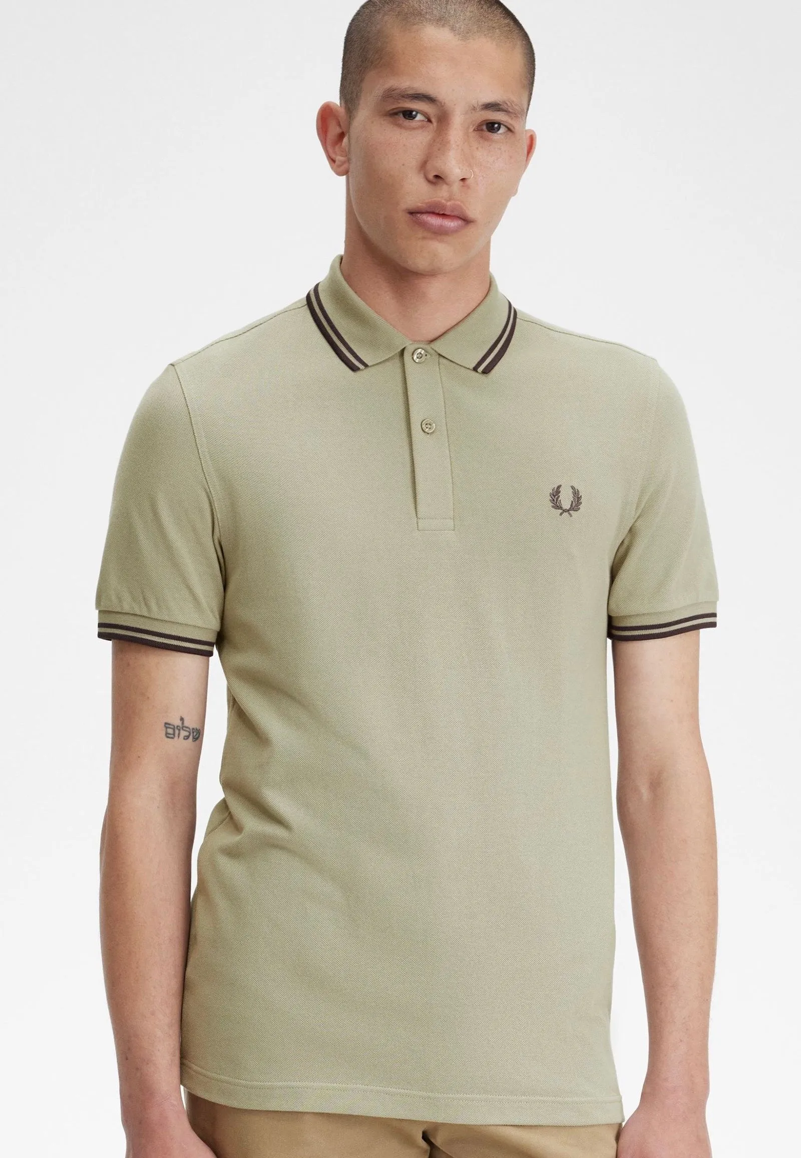 Fred Perry - Twin Tipped Warm Grey/Brick - Polo