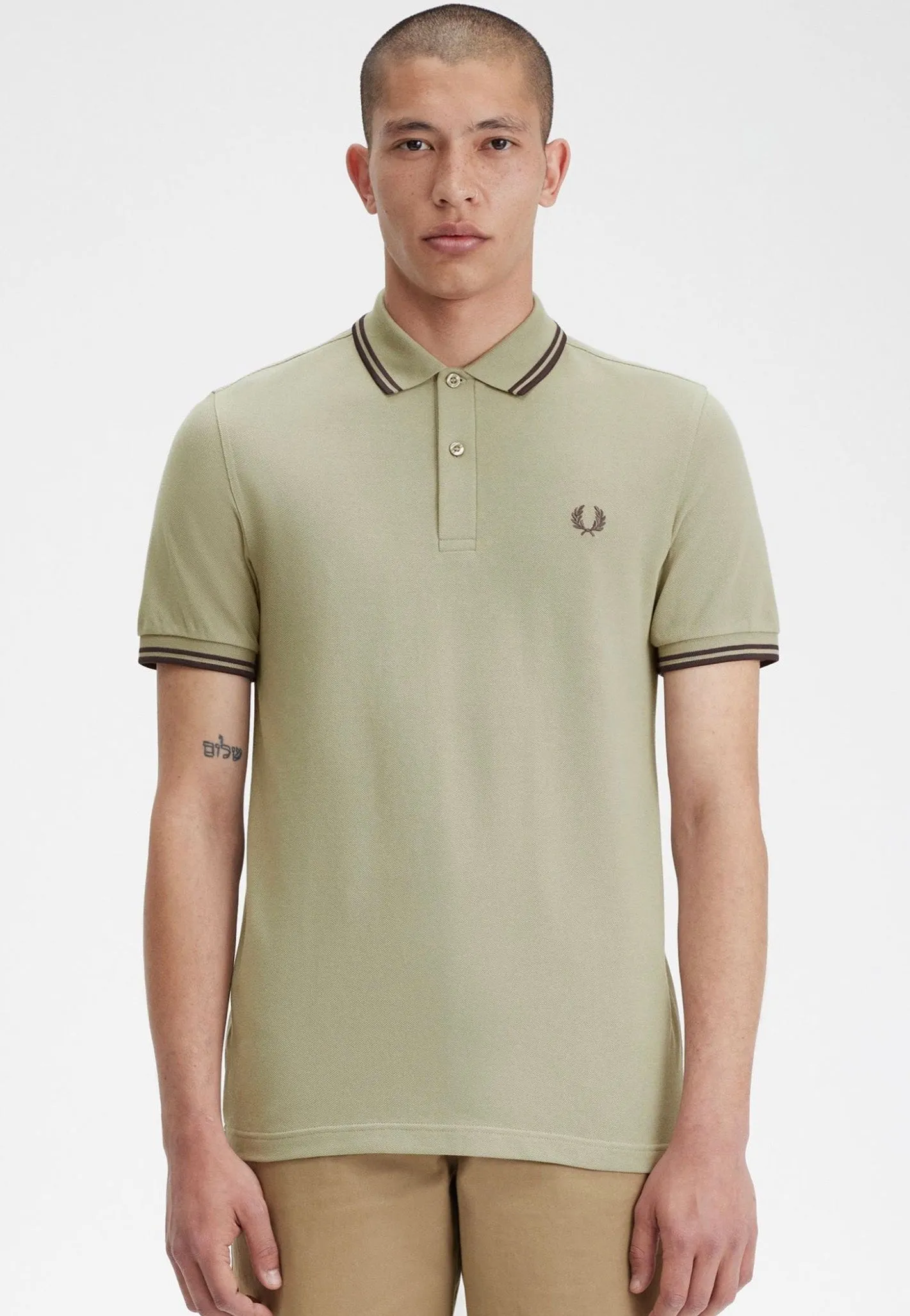 Fred Perry - Twin Tipped Warm Grey/Brick - Polo