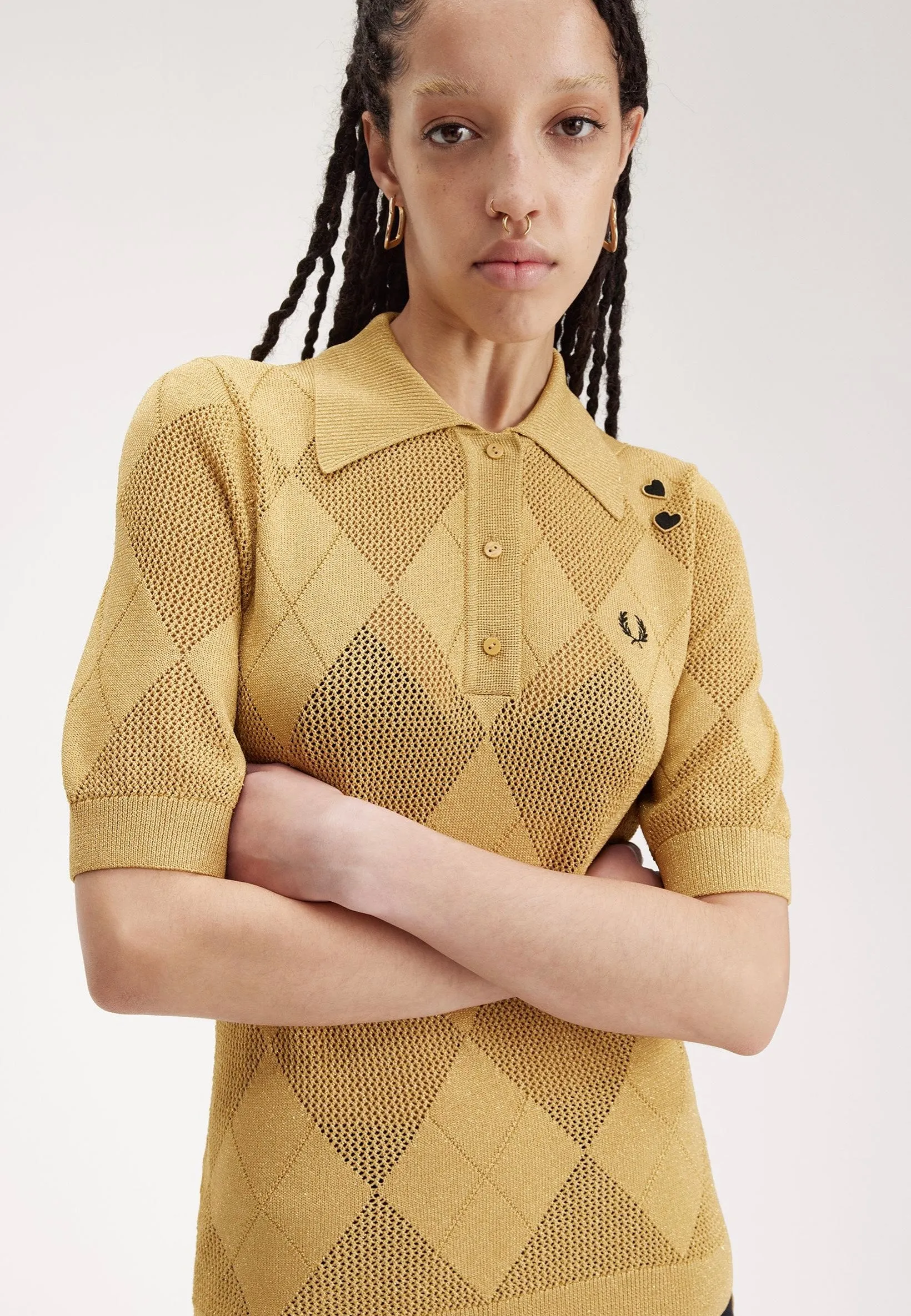 Fred Perry x Amy Winehouse - Argyle Knitted 1964 Gold - Polo