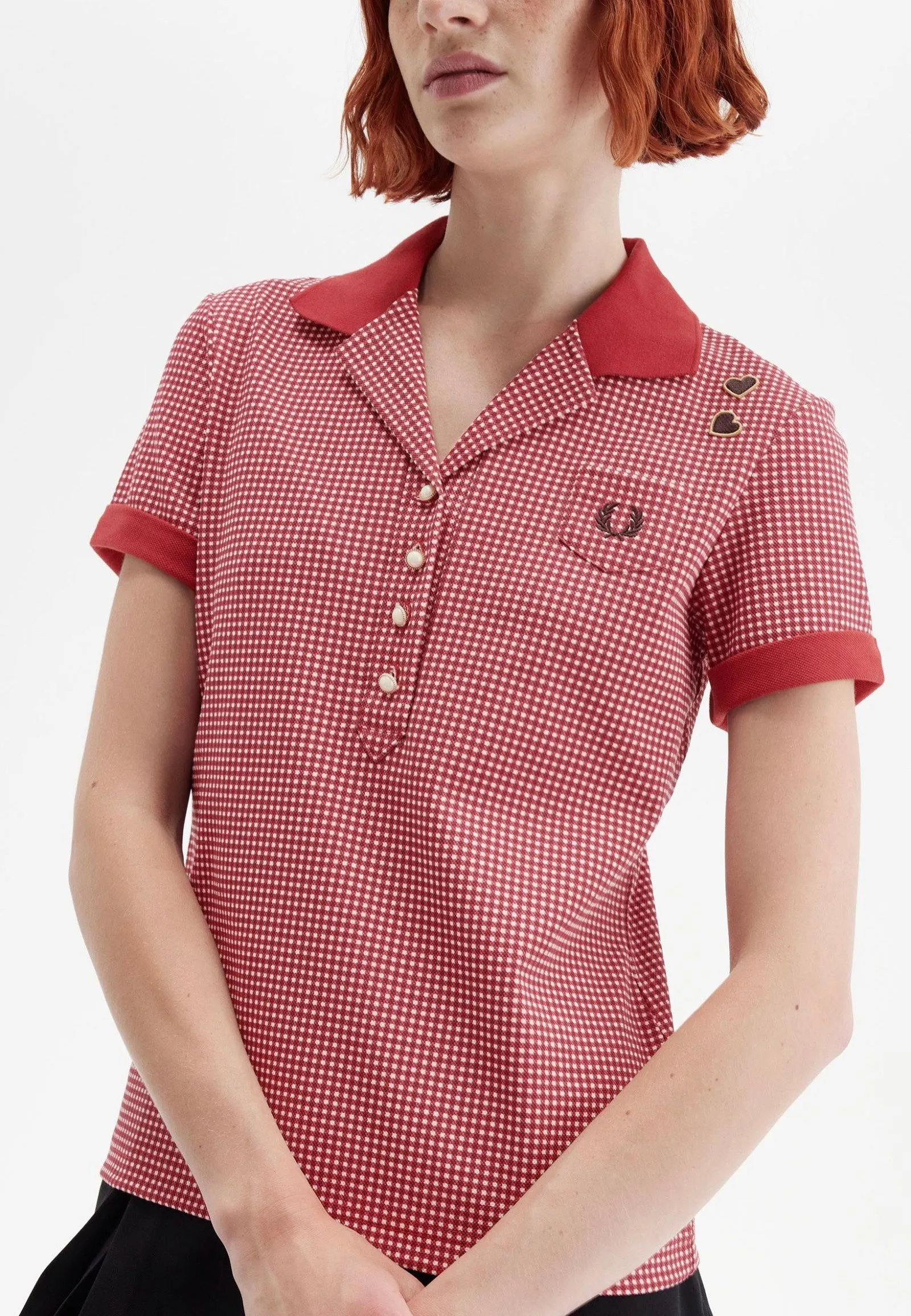 Fred Perry x Amy Winehouse - Gingham Print Burnt Red - Polo