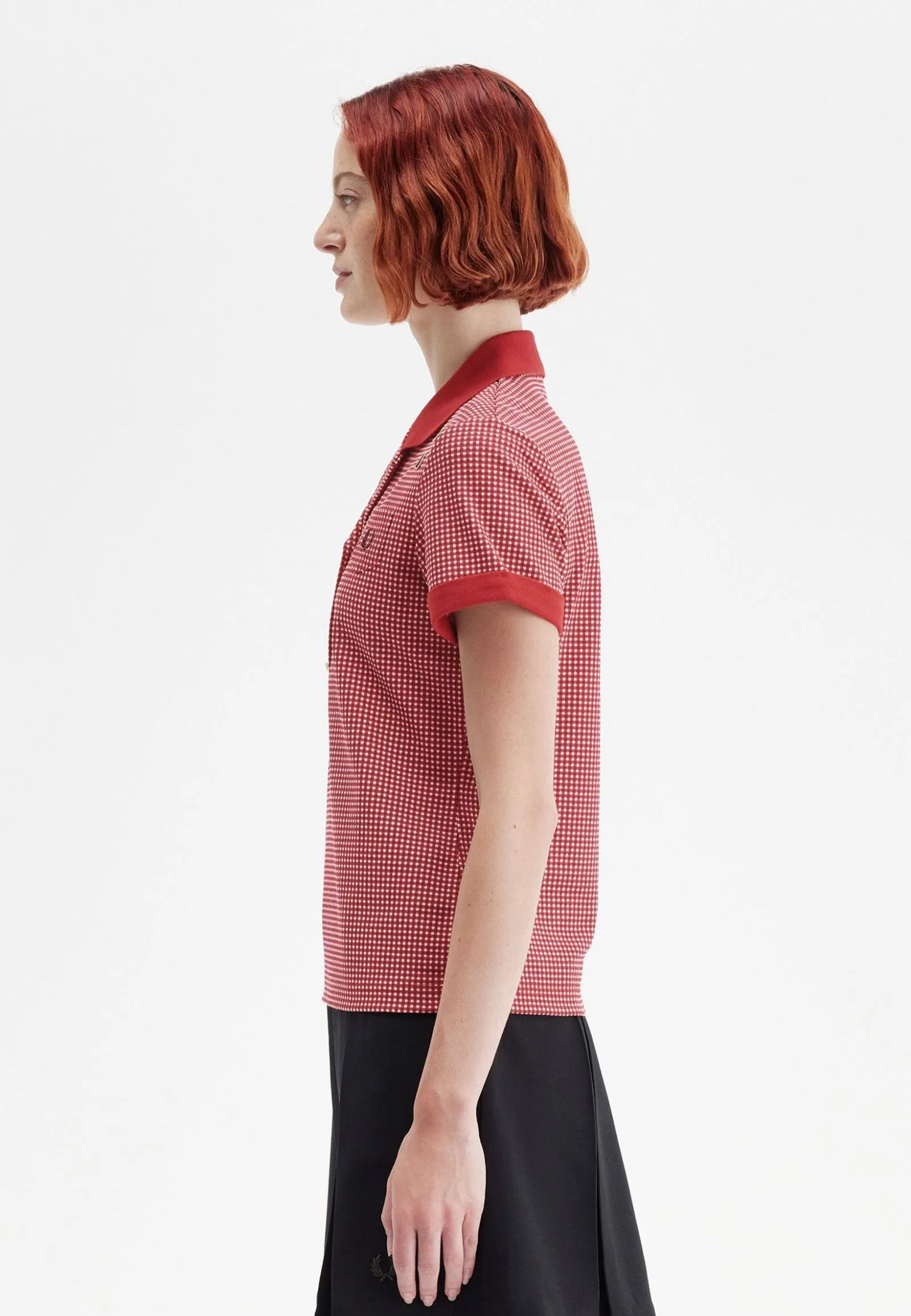Fred Perry x Amy Winehouse - Gingham Print Burnt Red - Polo