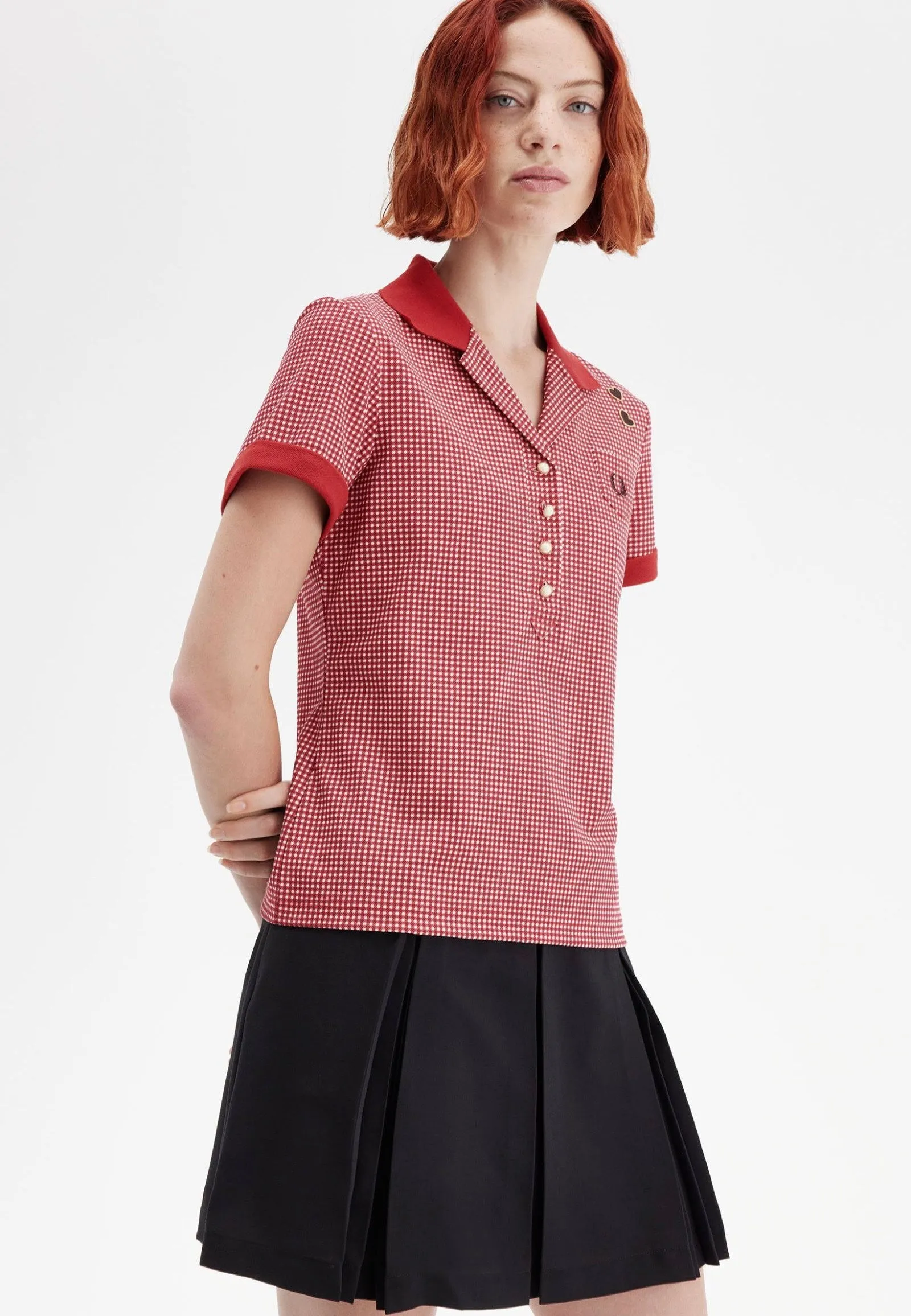 Fred Perry x Amy Winehouse - Gingham Print Burnt Red - Polo