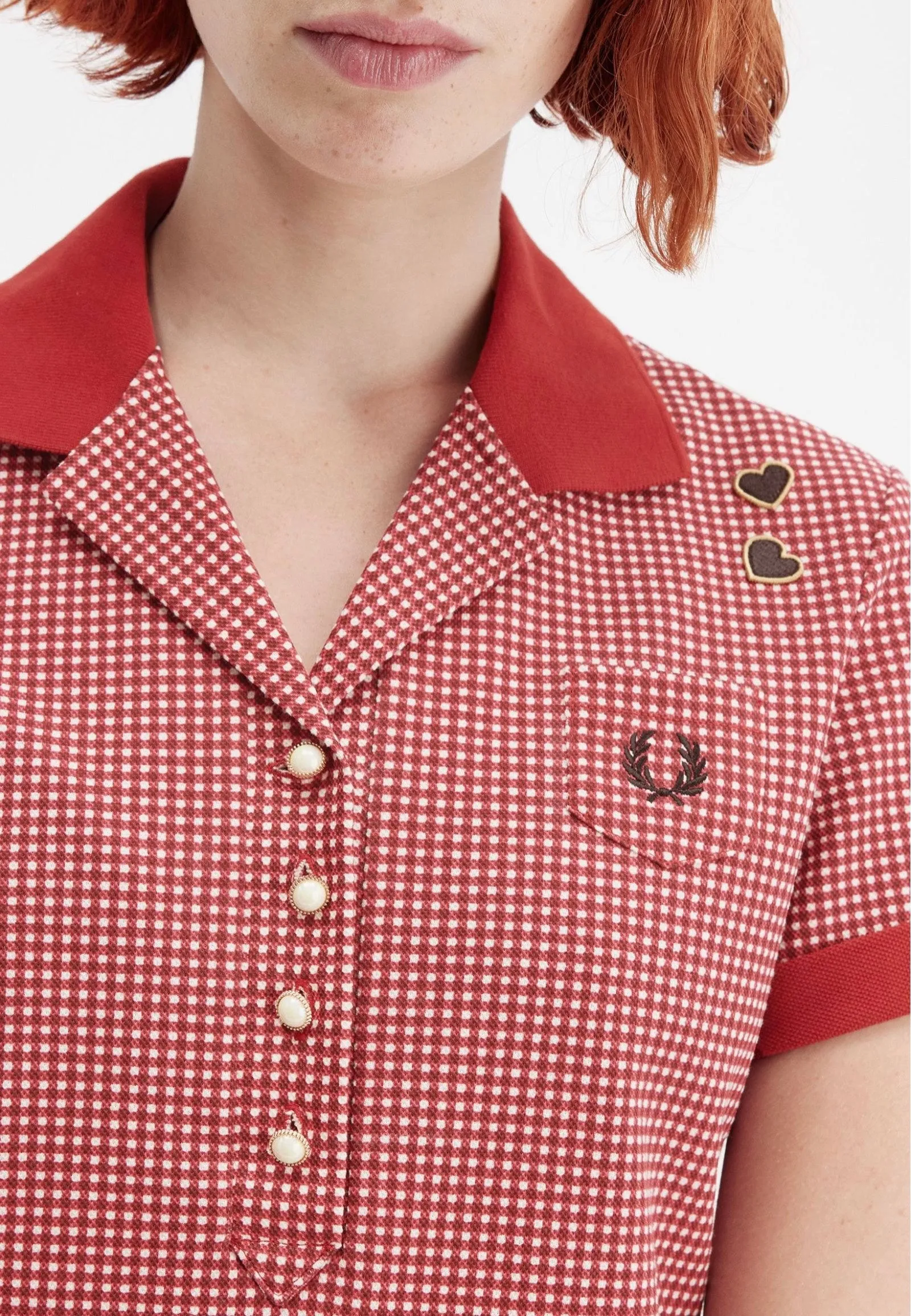 Fred Perry x Amy Winehouse - Gingham Print Burnt Red - Polo