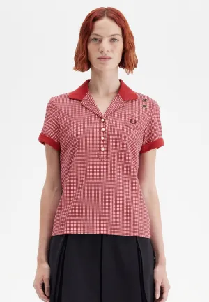 Fred Perry x Amy Winehouse - Gingham Print Burnt Red - Polo