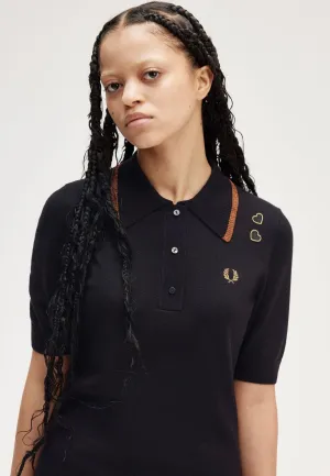 Fred Perry x Amy Winehouse - Metallic Tipped Knitted Black - Polo