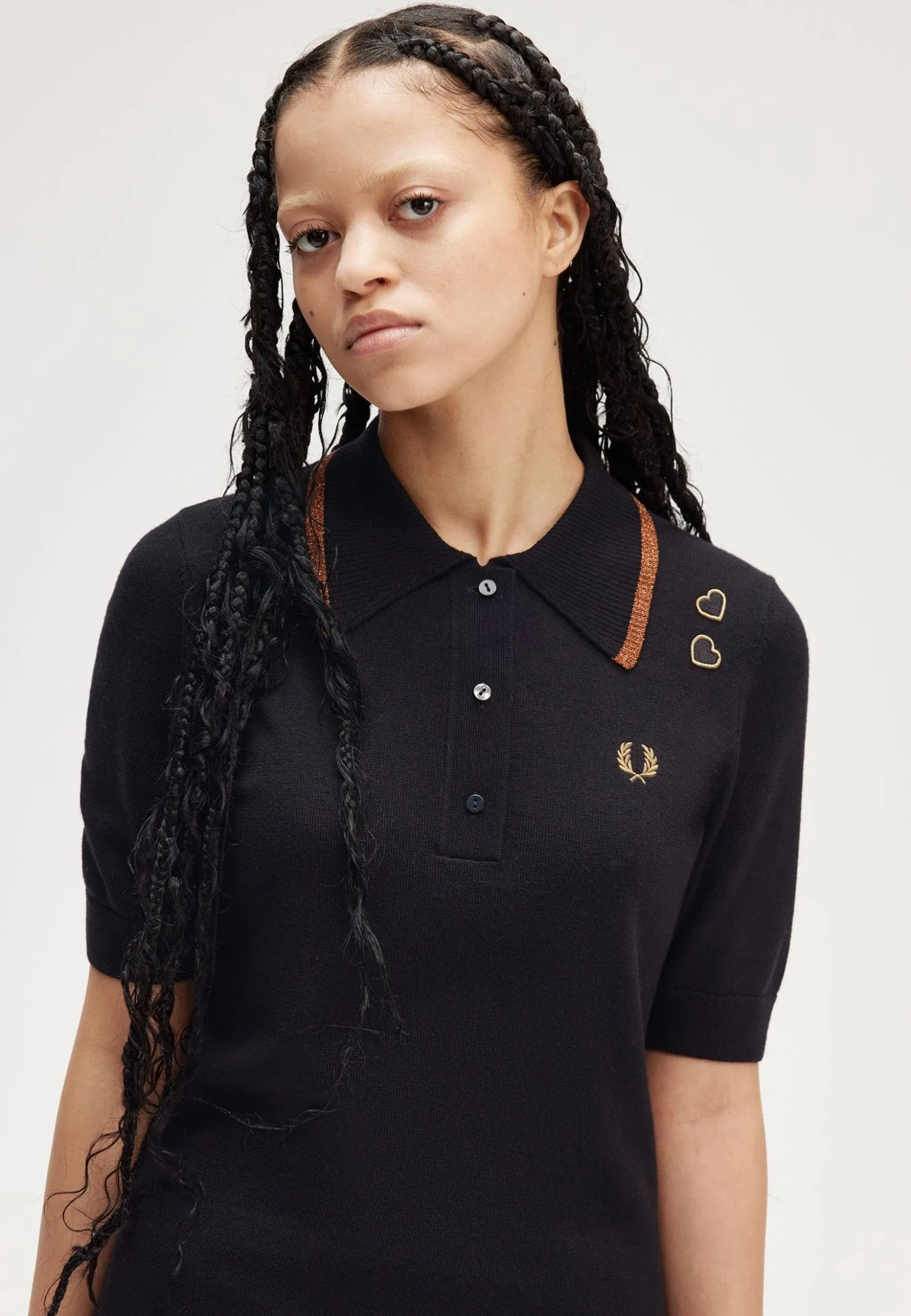 Fred Perry x Amy Winehouse - Metallic Tipped Knitted Black - Polo