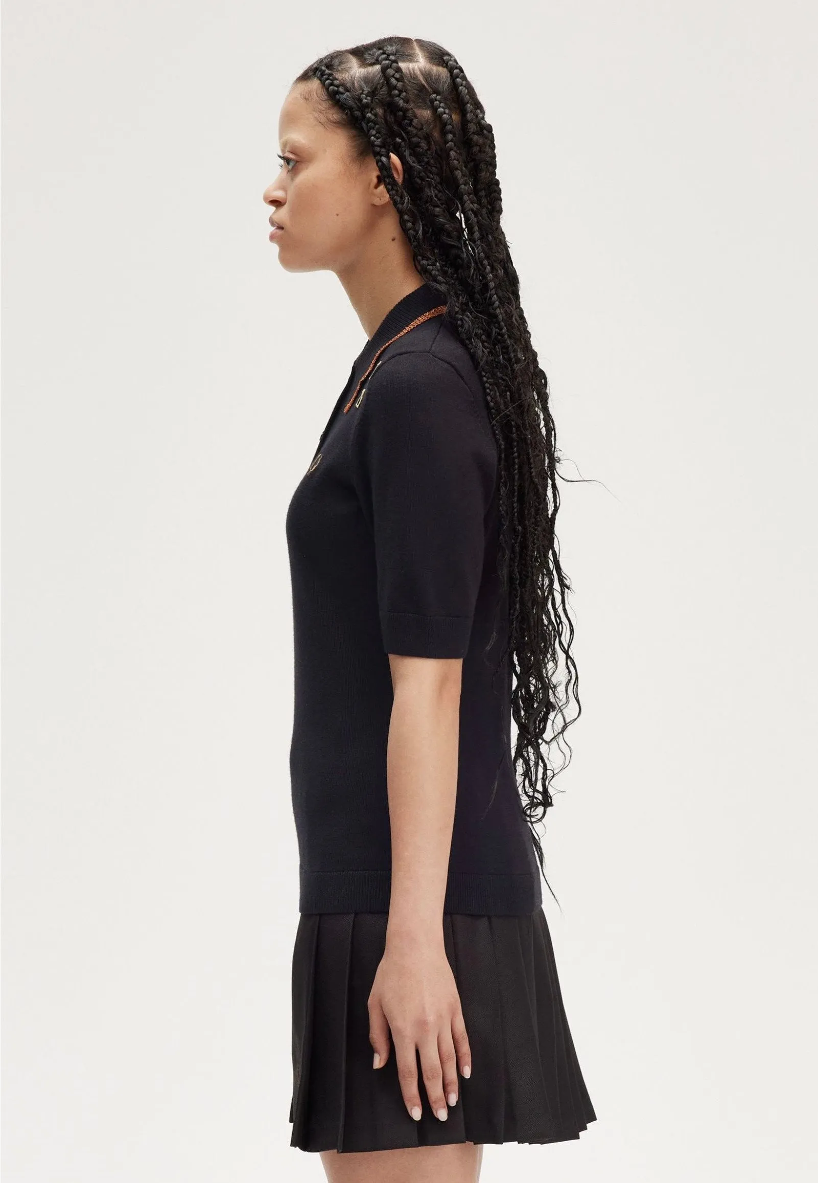 Fred Perry x Amy Winehouse - Metallic Tipped Knitted Black - Polo