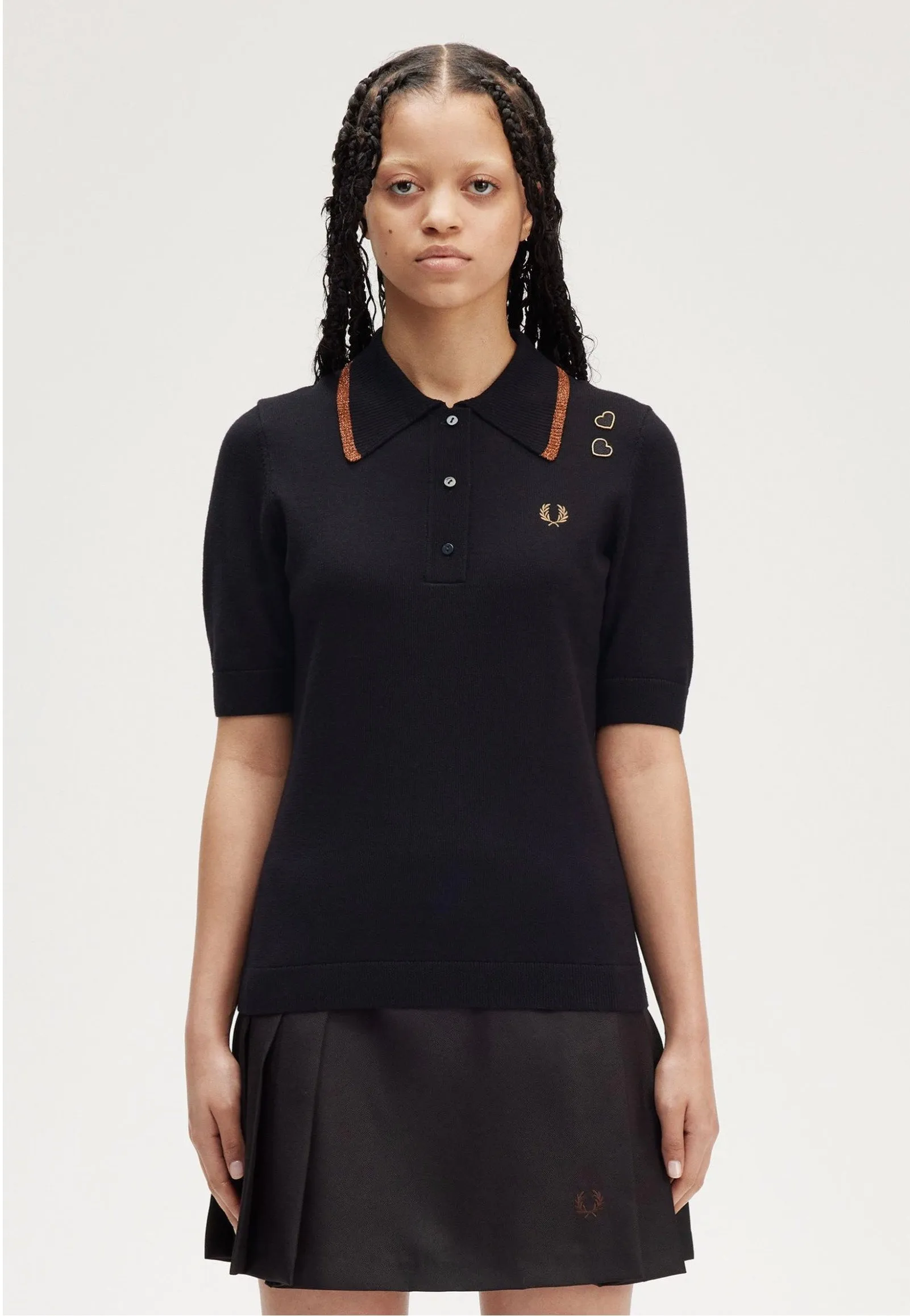 Fred Perry x Amy Winehouse - Metallic Tipped Knitted Black - Polo