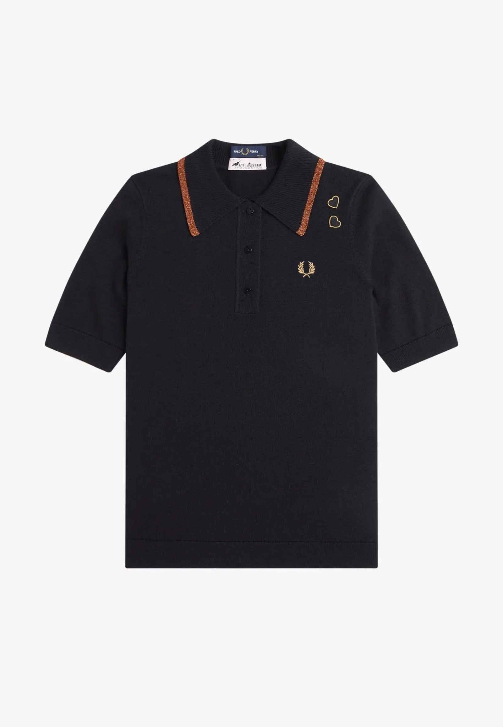 Fred Perry x Amy Winehouse - Metallic Tipped Knitted Black - Polo
