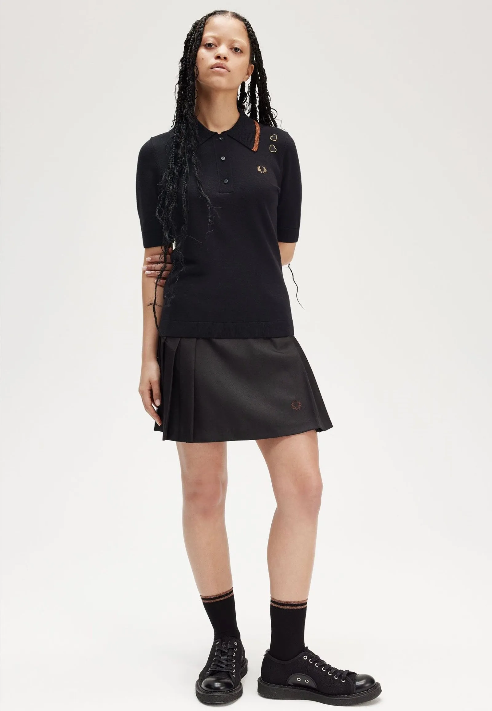 Fred Perry x Amy Winehouse - Metallic Tipped Knitted Black - Polo