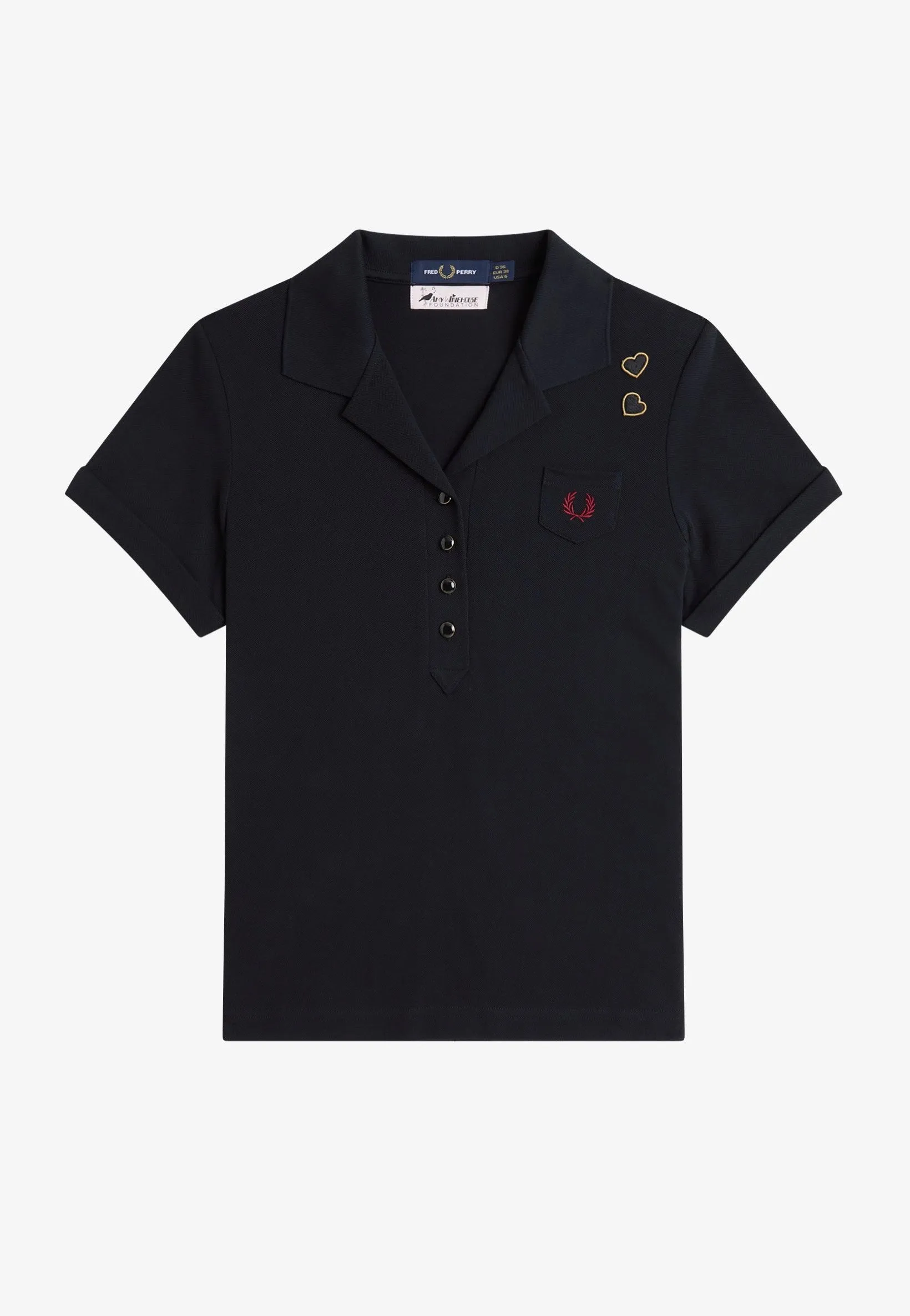 Fred Perry x Amy Winehouse - Pocket Detail Black - Polo