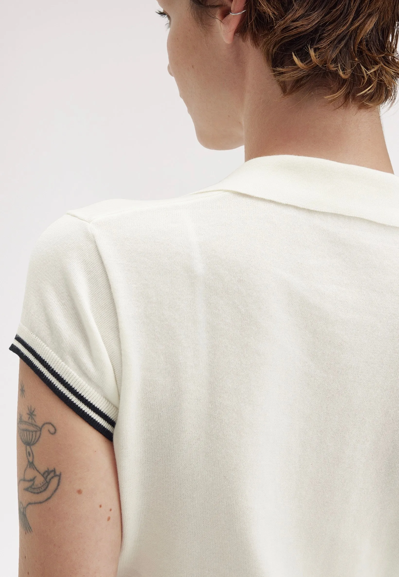 Fred Perry x Amy Winehouse - Pocket Detail Knitted Light Ecru - Polo