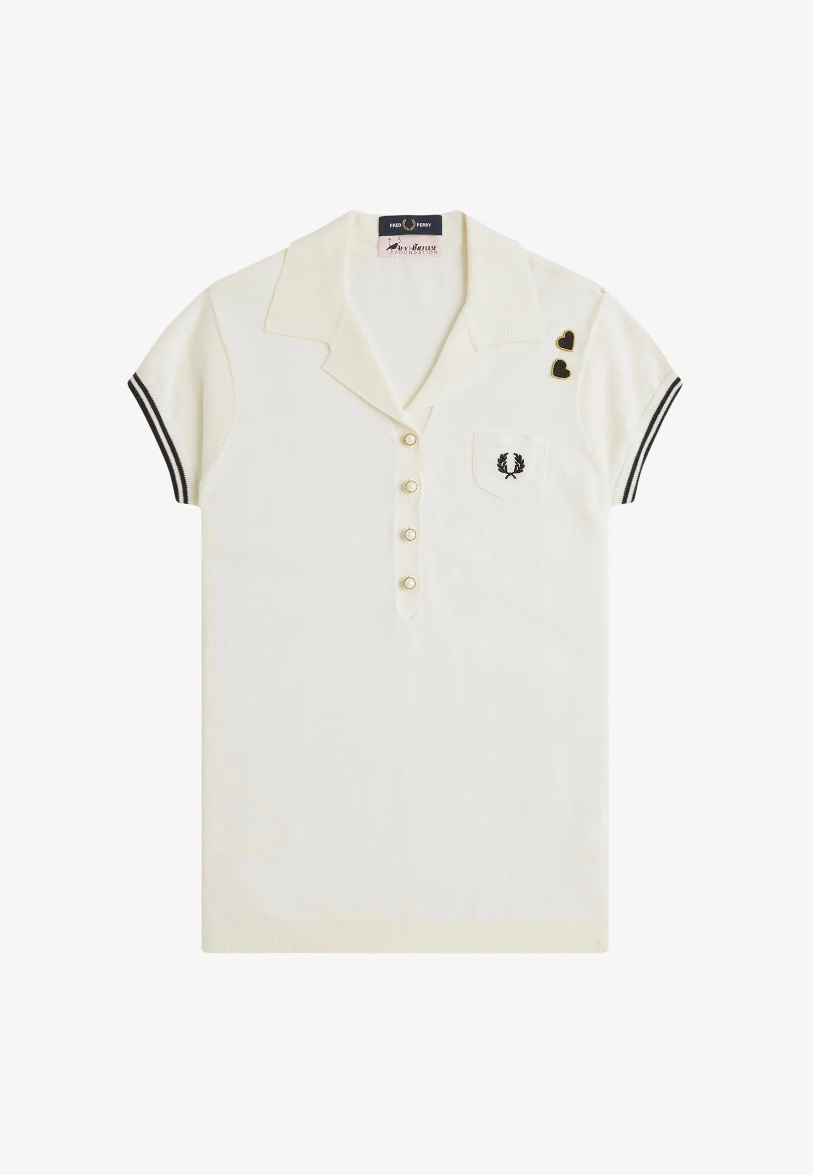 Fred Perry x Amy Winehouse - Pocket Detail Knitted Light Ecru - Polo