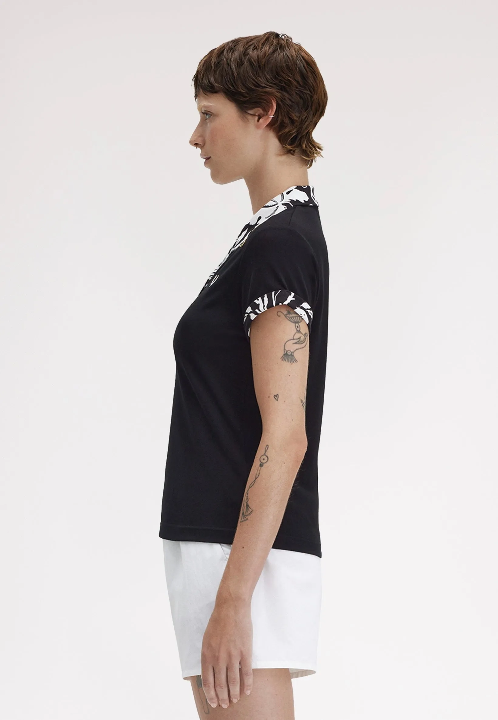 Fred Perry x Amy Winehouse - Printed Trim Black - Polo