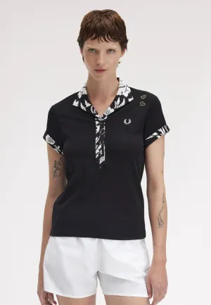Fred Perry x Amy Winehouse - Printed Trim Black - Polo