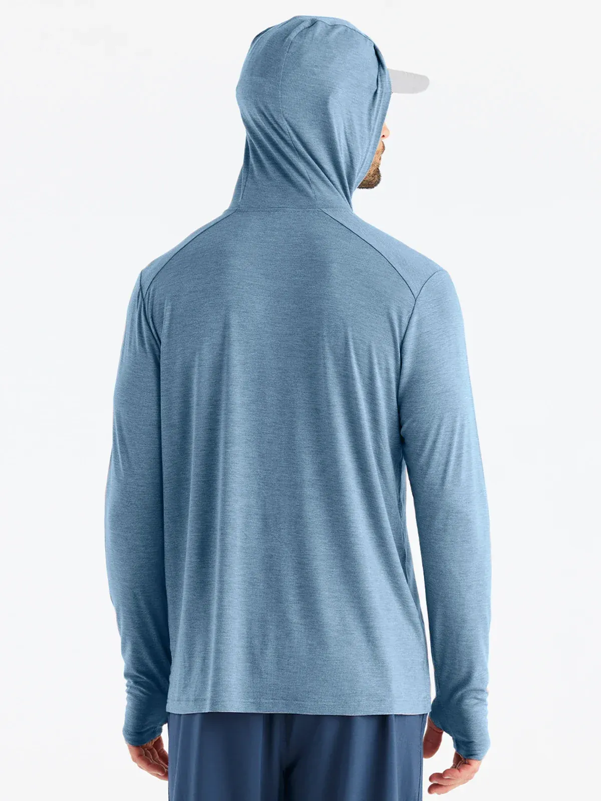 Free Fly Men's Bamboo Shade Hoodie in Heather Slate Blue