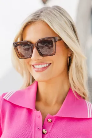 Freyrs: Coco Brown Square Sunglasses
