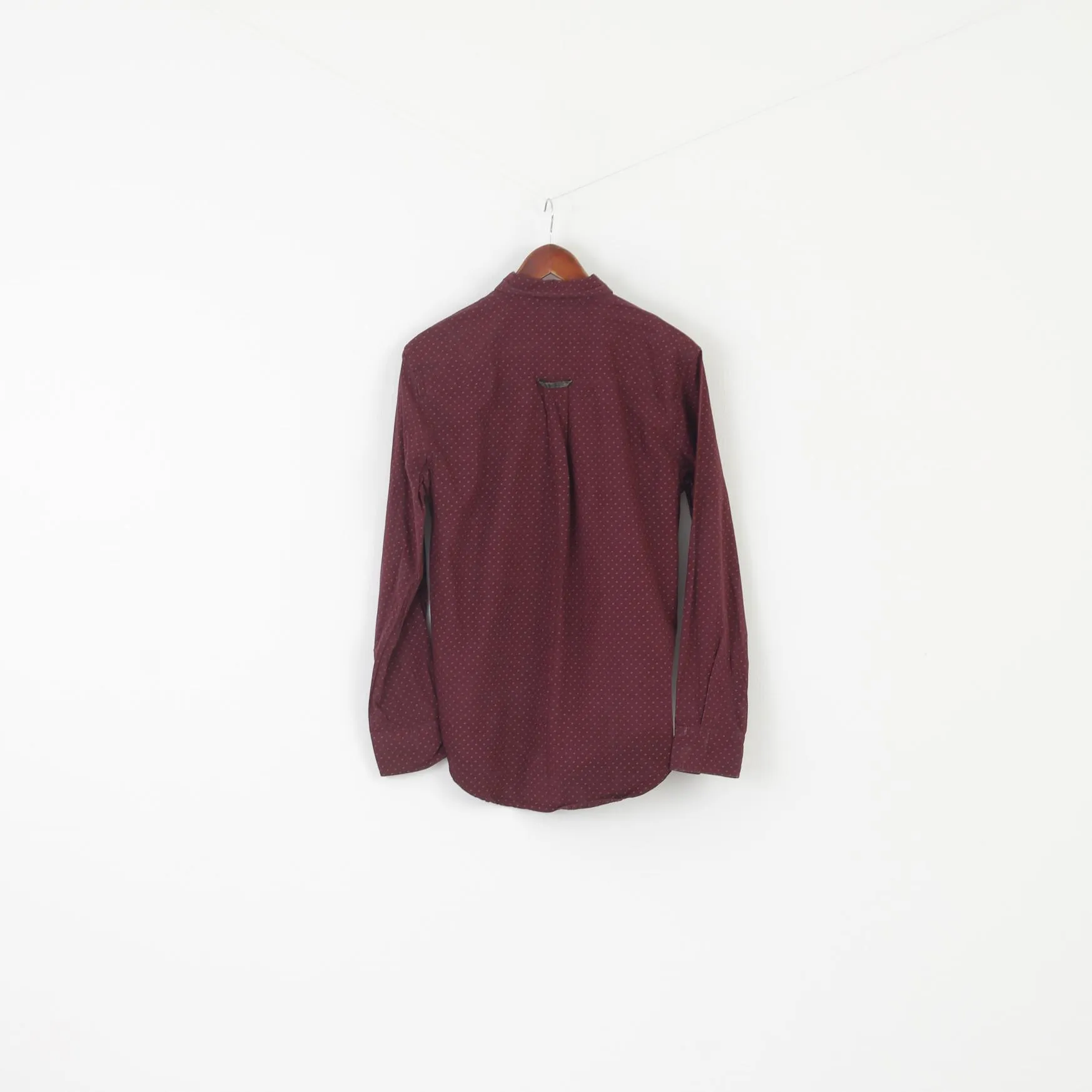 Fuel'D Men M Casual Shirt Burgundy Cotton Camouflage Pocket Printed Long Sleeve Top