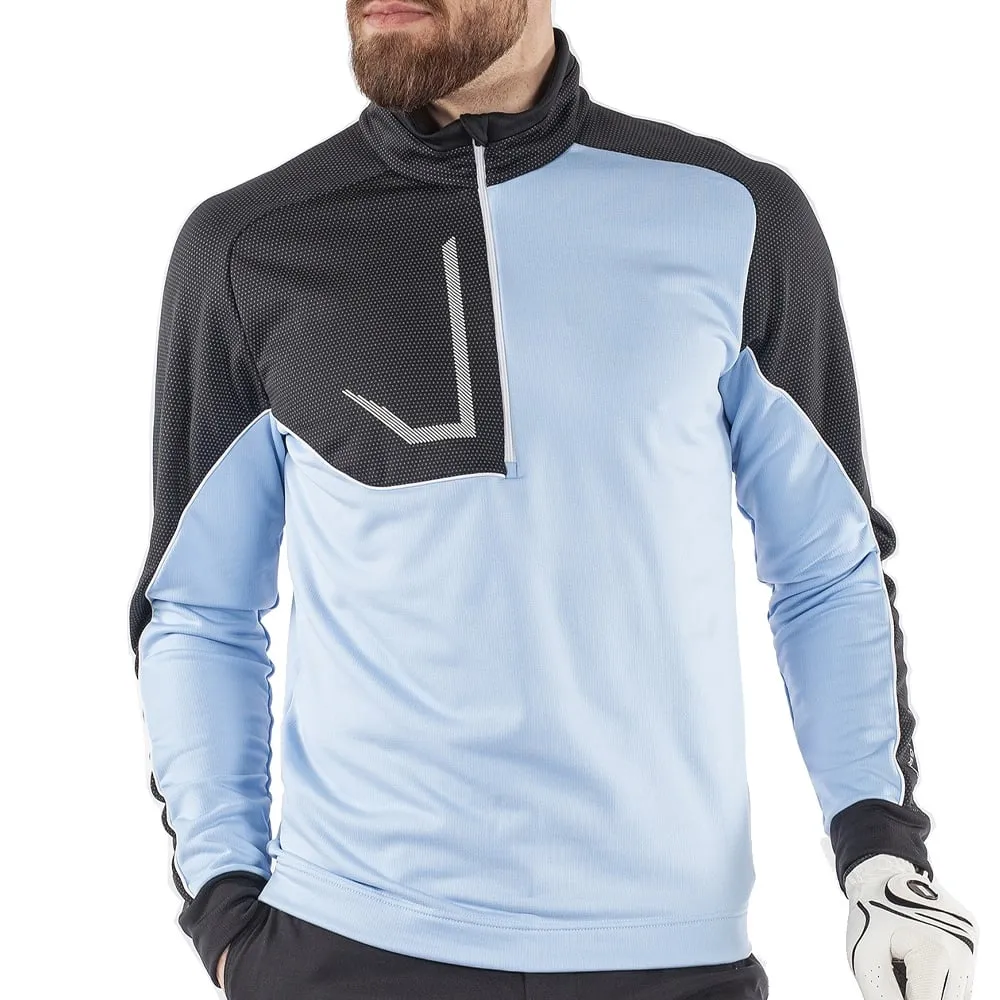 Galvin Green Daxton Insula 1/2 Zip Sweater - Blue Bell/Black/White