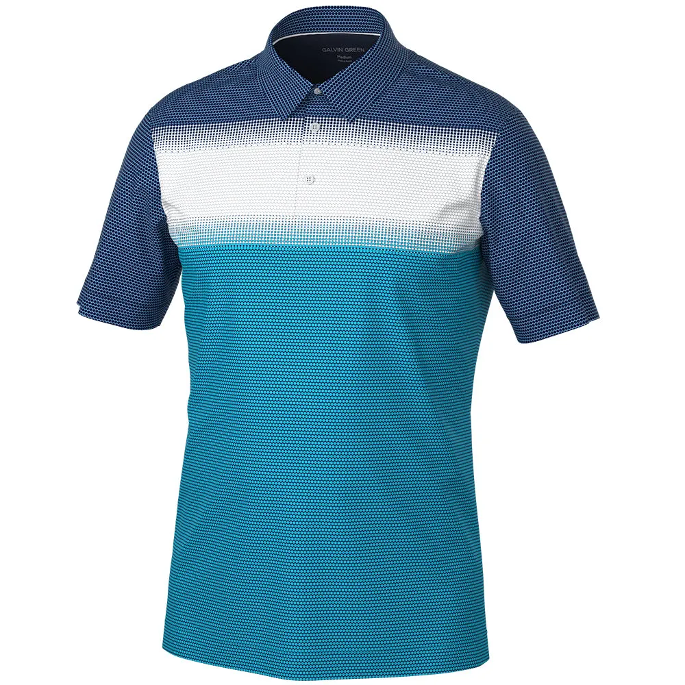 Galvin Green Mirca Ventil8  Polo Shirt - Aqua/White/Navy